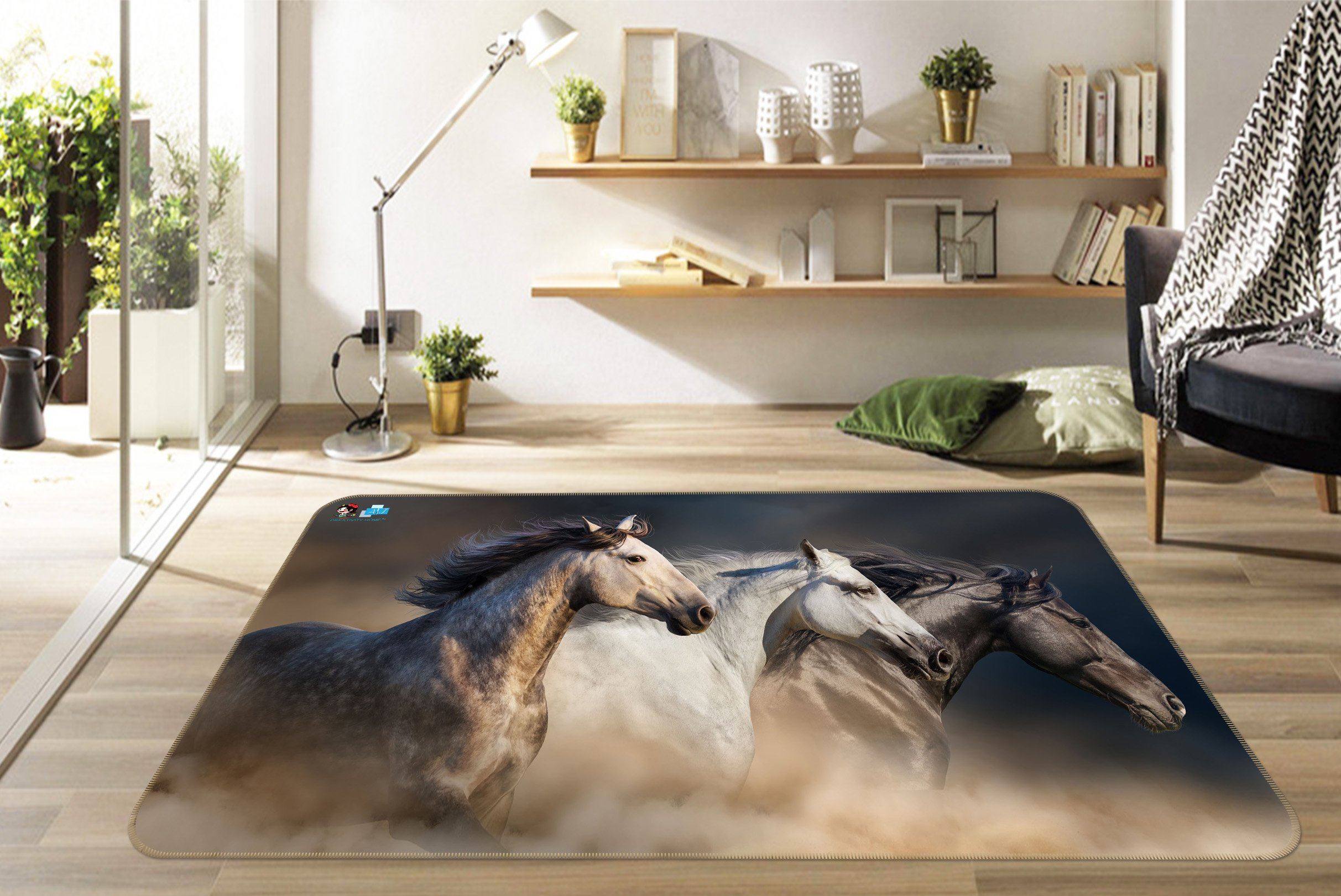 3D Dust Horse 084 Non Slip Rug Mat Mat AJ Creativity Home 