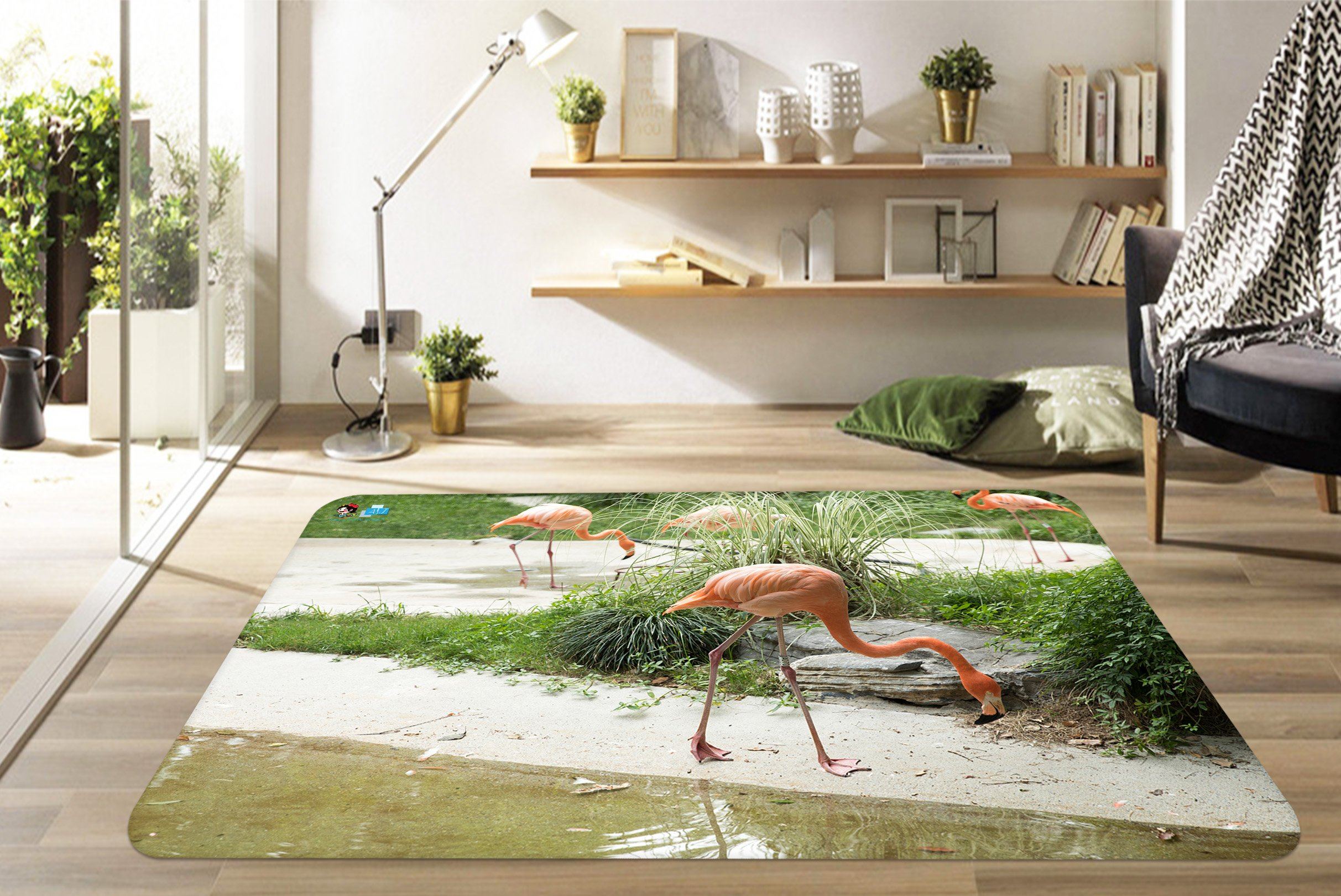 3D Flamingo 5986 Non Slip Rug Mat Mat AJ Creativity Home 