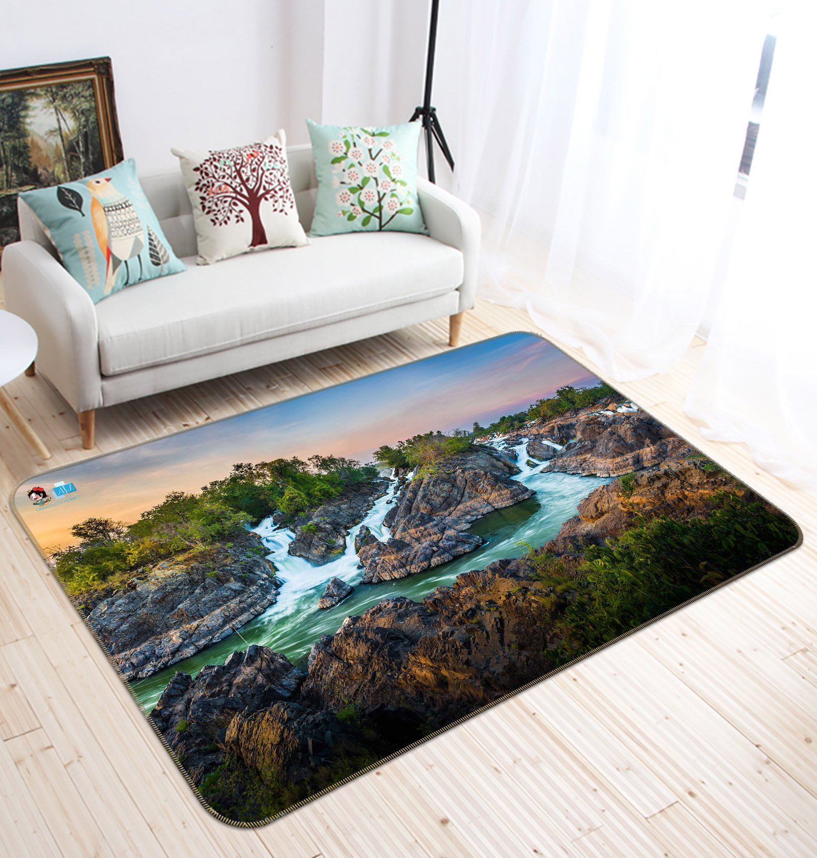 3D Rapid Stream Creek 404 Non Slip Rug Mat Mat AJ Creativity Home 
