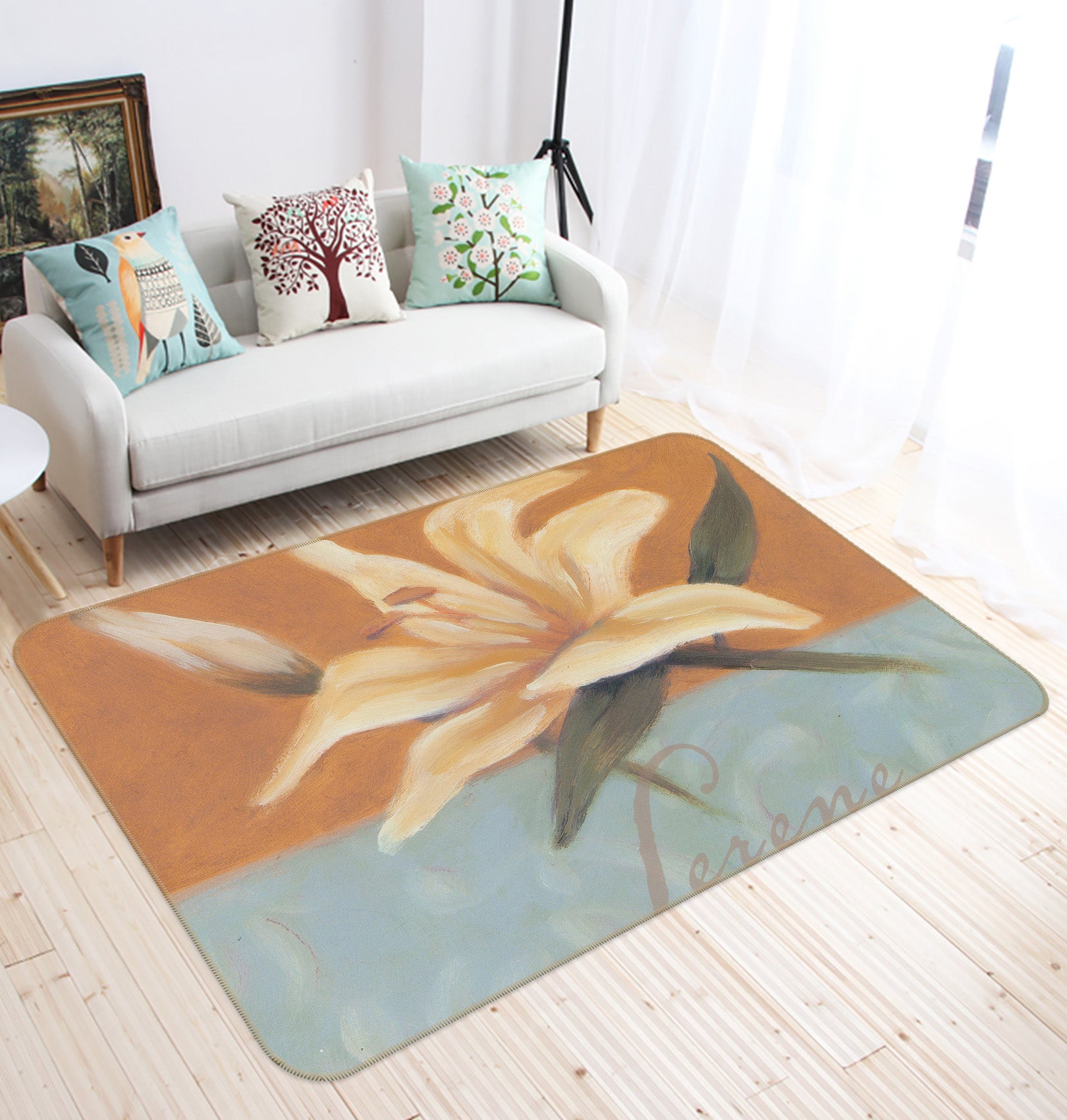 3D Lily Flowers 32082 Non Slip Rug Mat