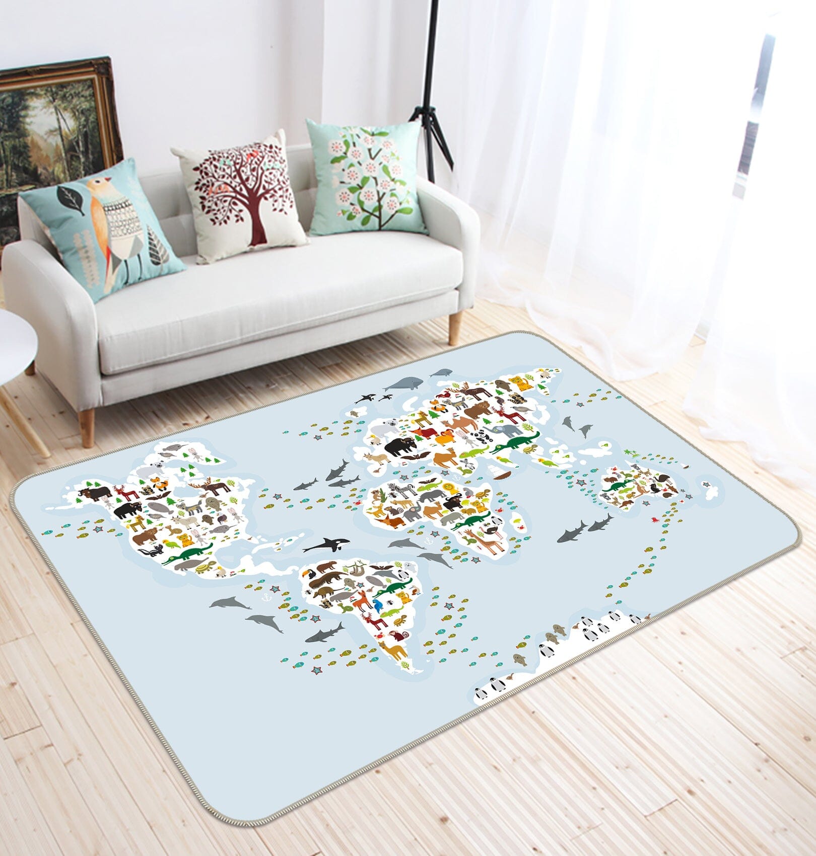 3D Colored Spots 298 World Map Non Slip Rug Mat Mat AJ Creativity Home 
