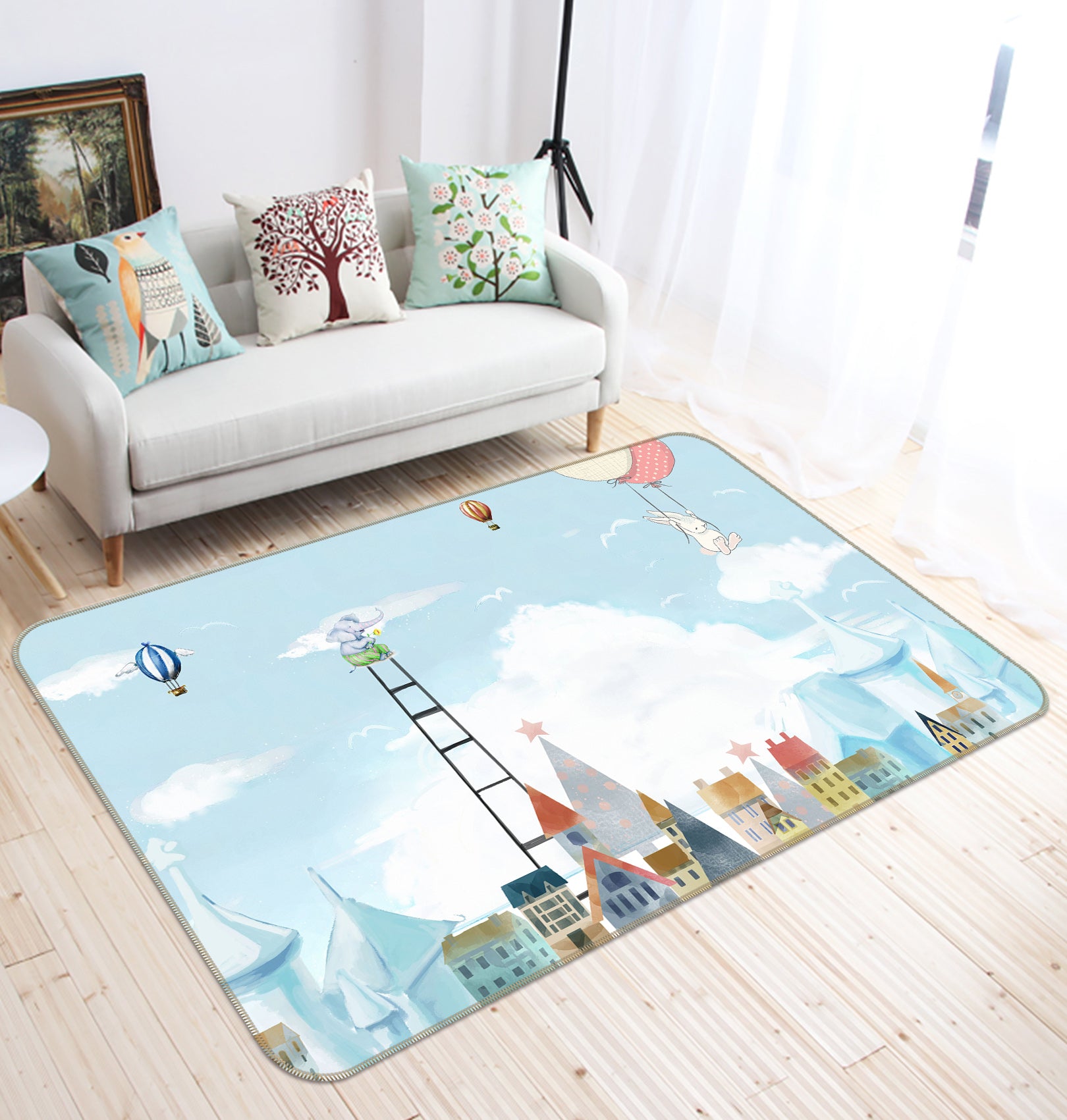 3D Stairs Cloud 34023 Non Slip Rug Mat