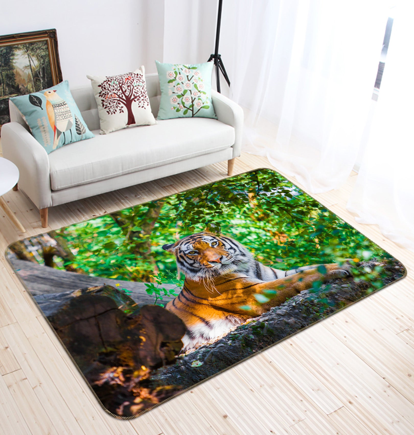 3D Tiger Grove 135 Animal Non Slip Rug Mat