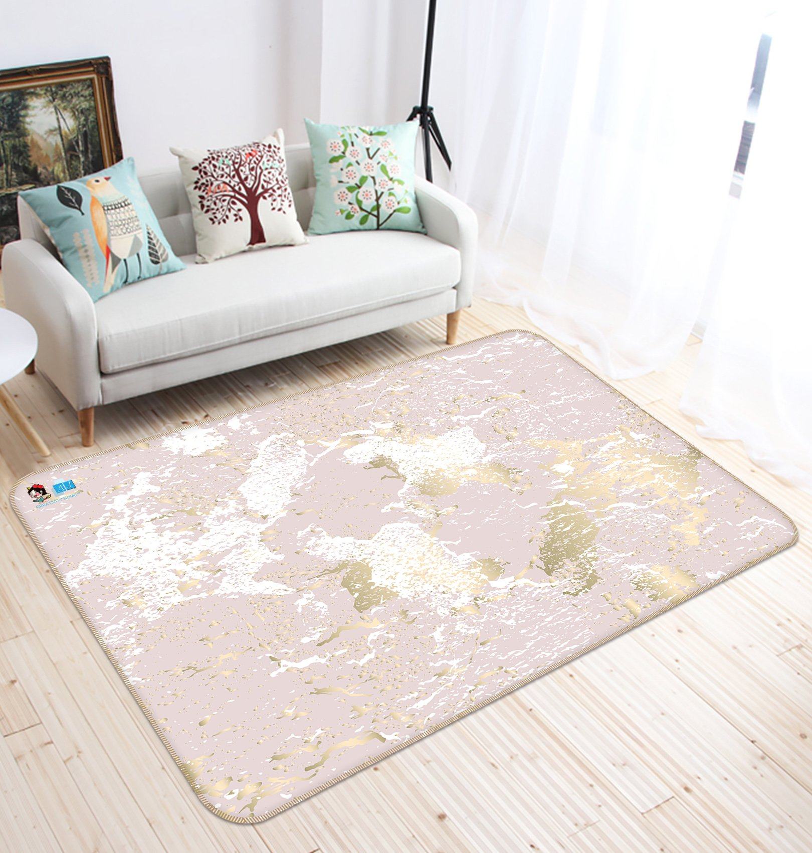 3D Pink Marble Texture 348 Non Slip Rug Mat Mat AJ Creativity Home 