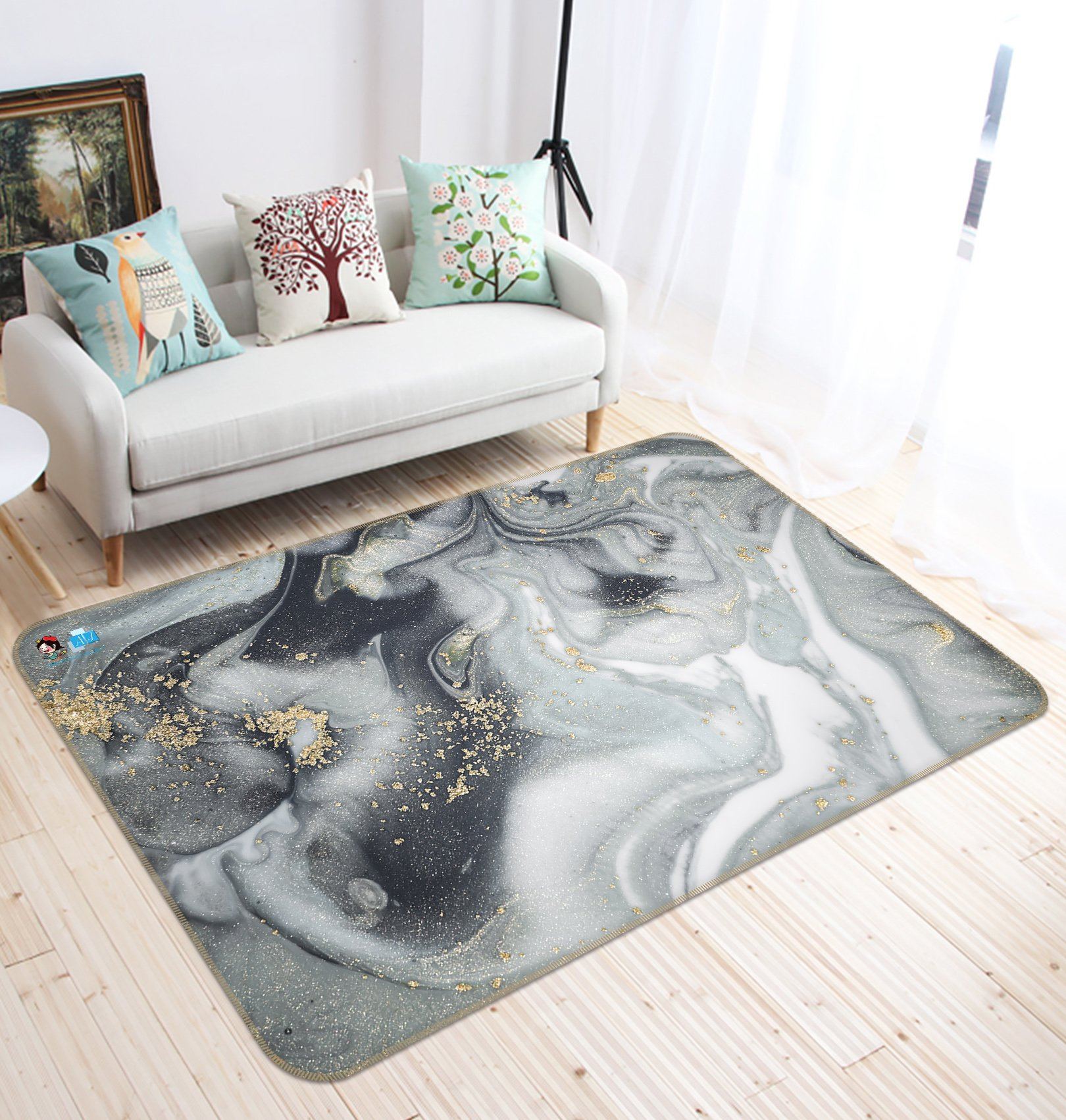 3D Gray Marble 2857 Non Slip Rug Mat Mat AJ Creativity Home 
