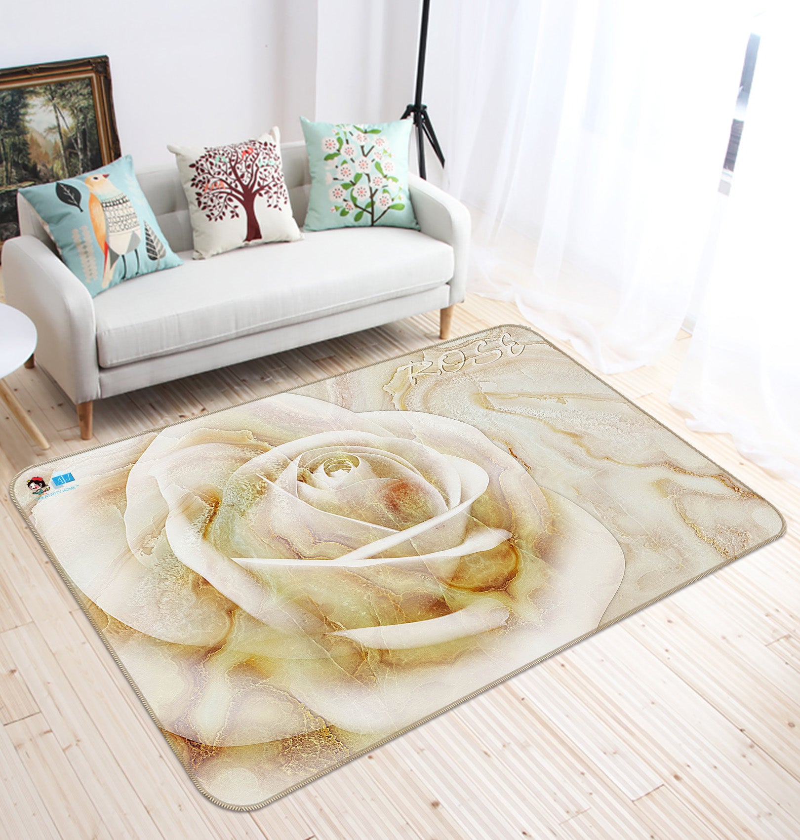 3D Flowers 66118 Non Slip Rug Mat