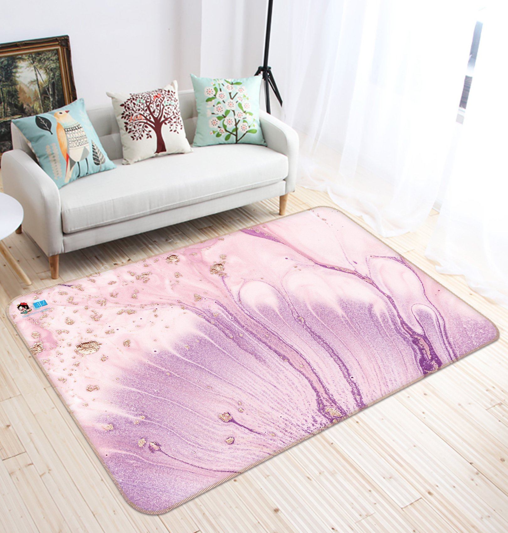 3D Purple Flower Pattern 468 Non Slip Rug Mat Mat AJ Creativity Home 