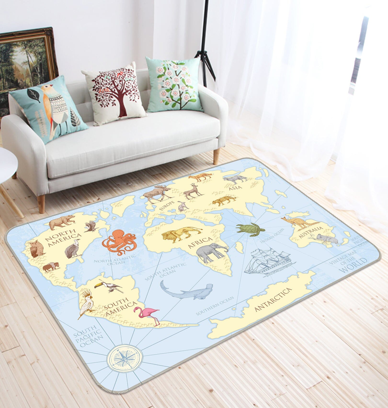 3D Yellow Land 292 World Map Non Slip Rug Mat Mat AJ Creativity Home 