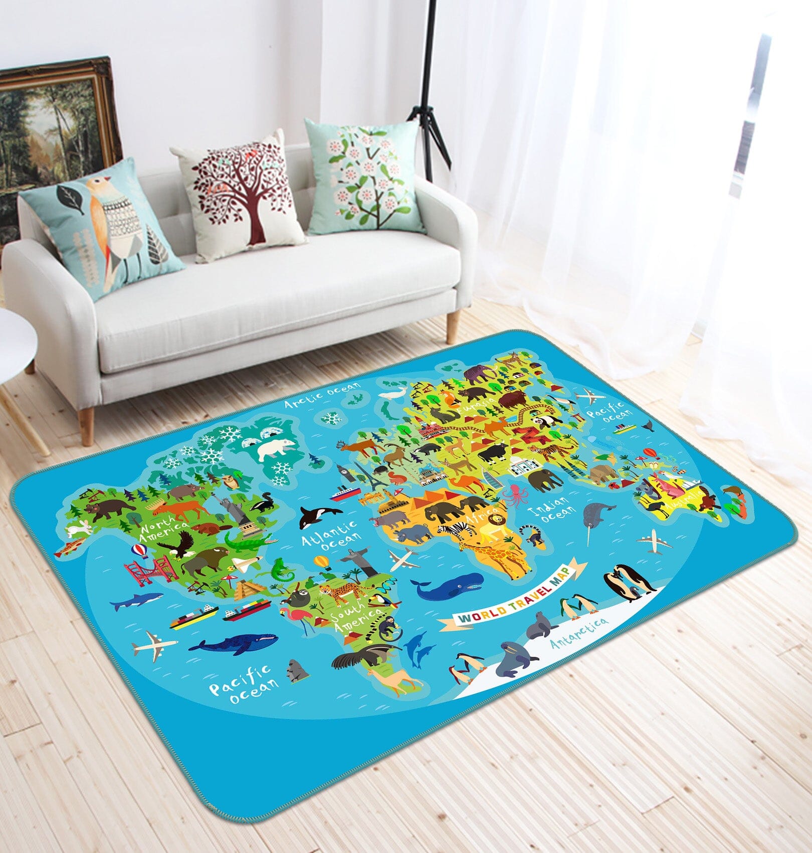 3D Island Forest 314 World Map Non Slip Rug Mat Mat AJ Creativity Home 