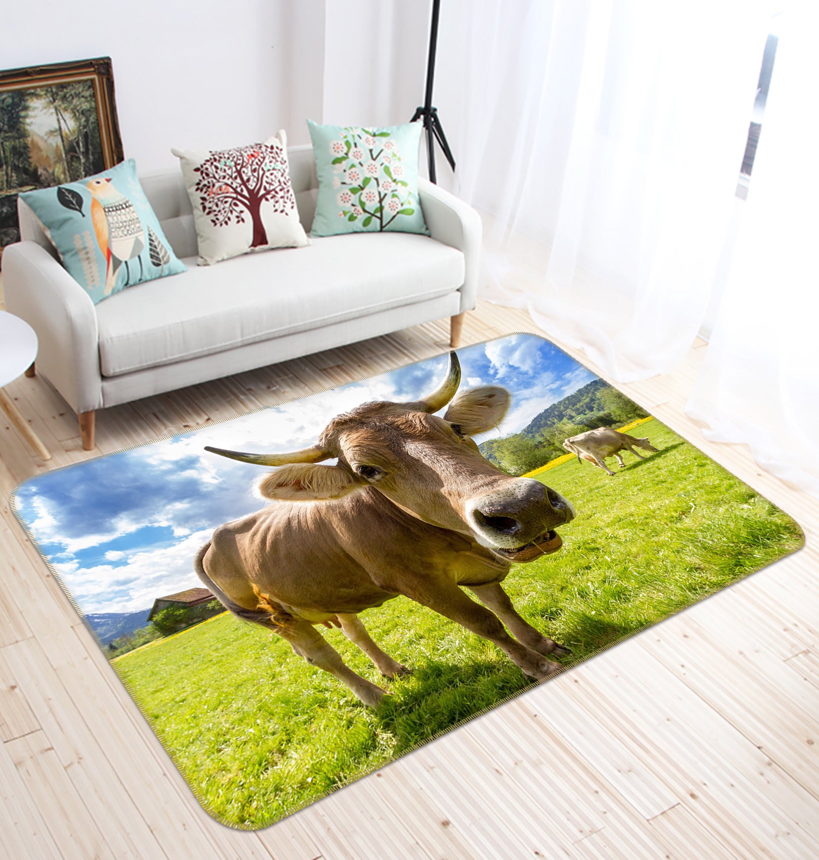 3D Cattle Grass 82085 Animal Non Slip Rug Mat