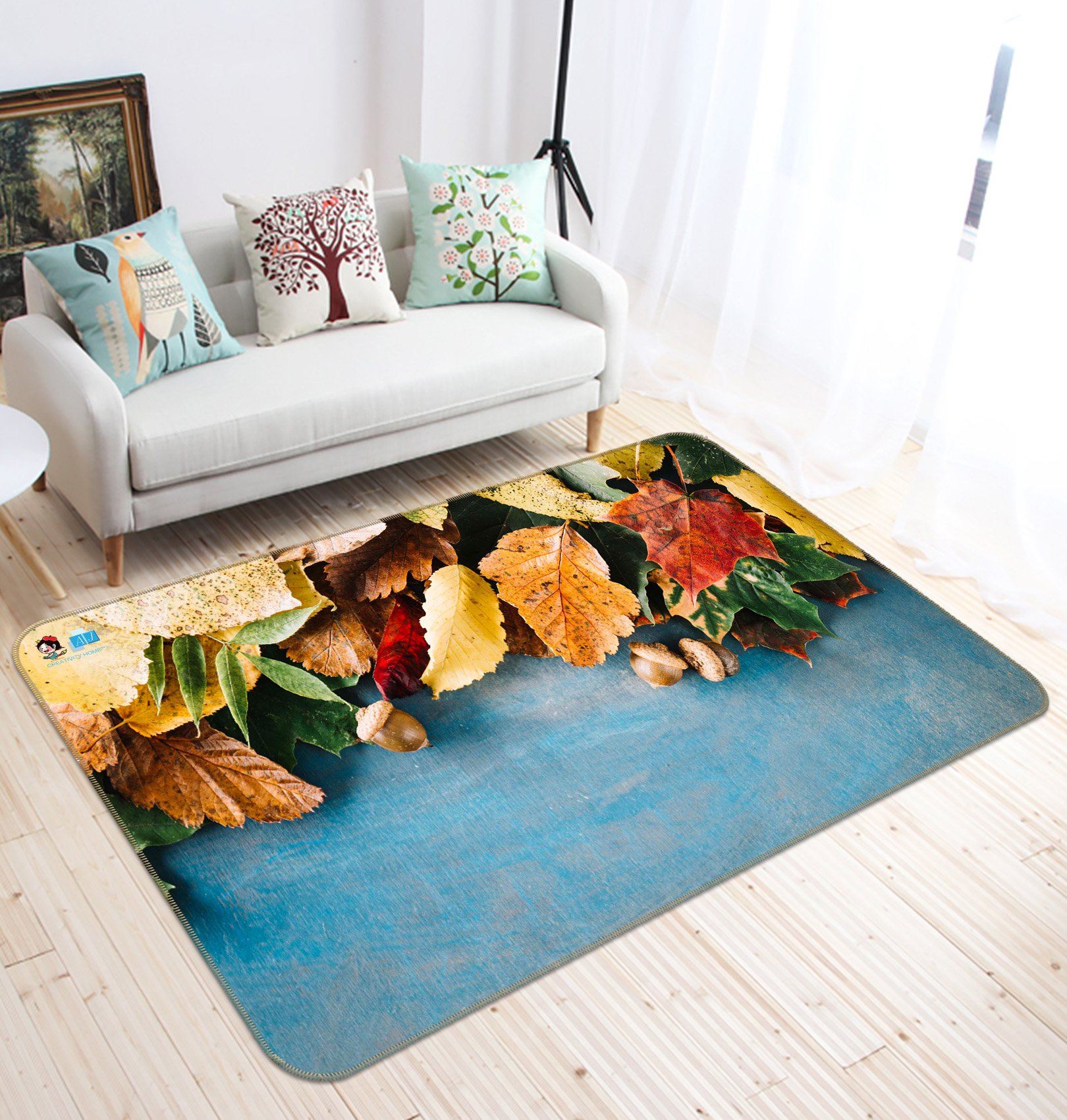 3D Leaf Pine Nuts 195 Non Slip Rug Mat Mat AJ Creativity Home 