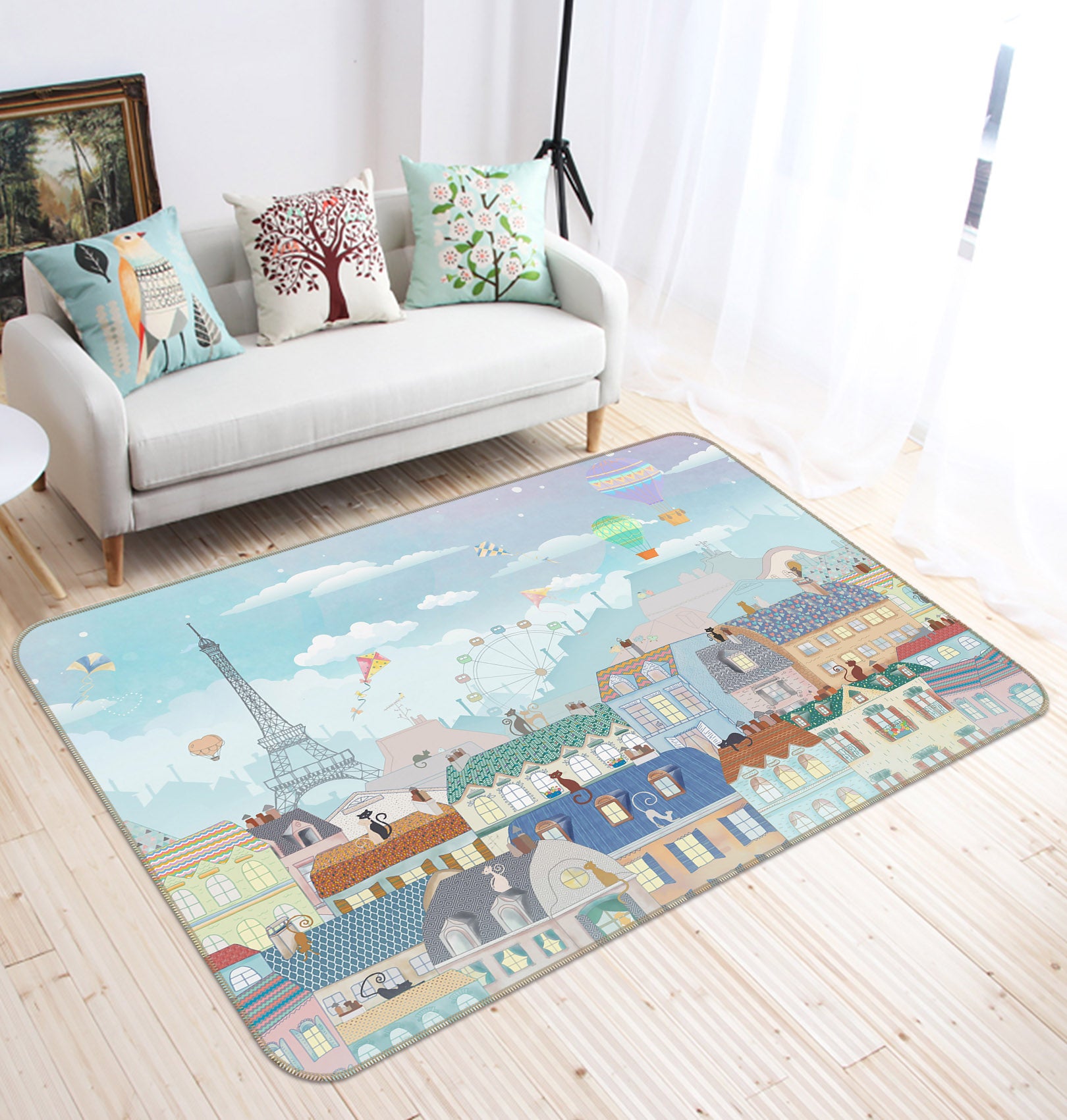 3D Houses Iron Tower 34041 Non Slip Rug Mat