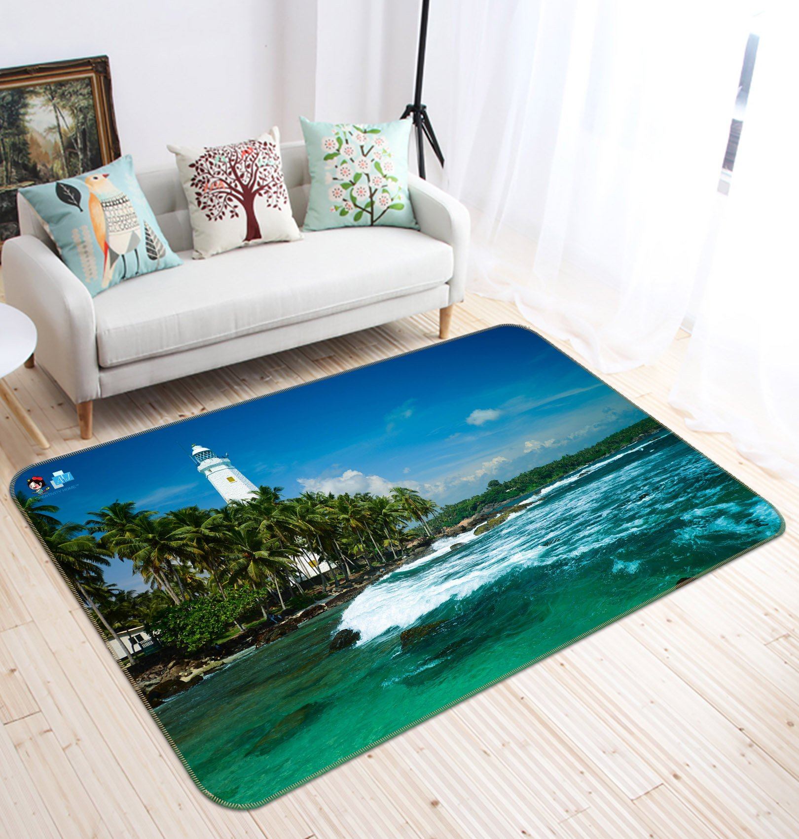 3D Lighthouse Coco 406 Non Slip Rug Mat Mat AJ Creativity Home 