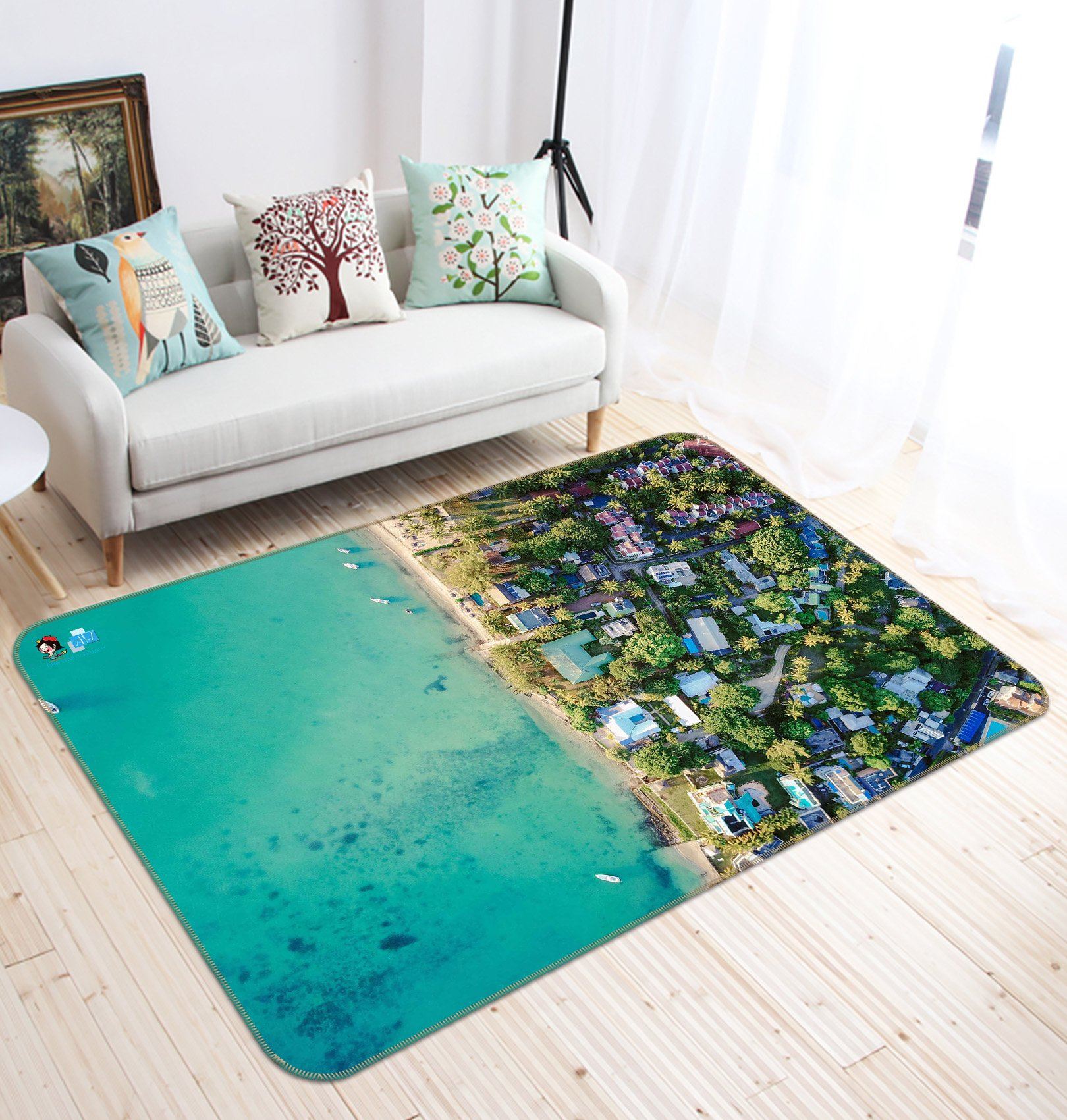 3D Seaside City 221 Non Slip Rug Mat Mat AJ Creativity Home 