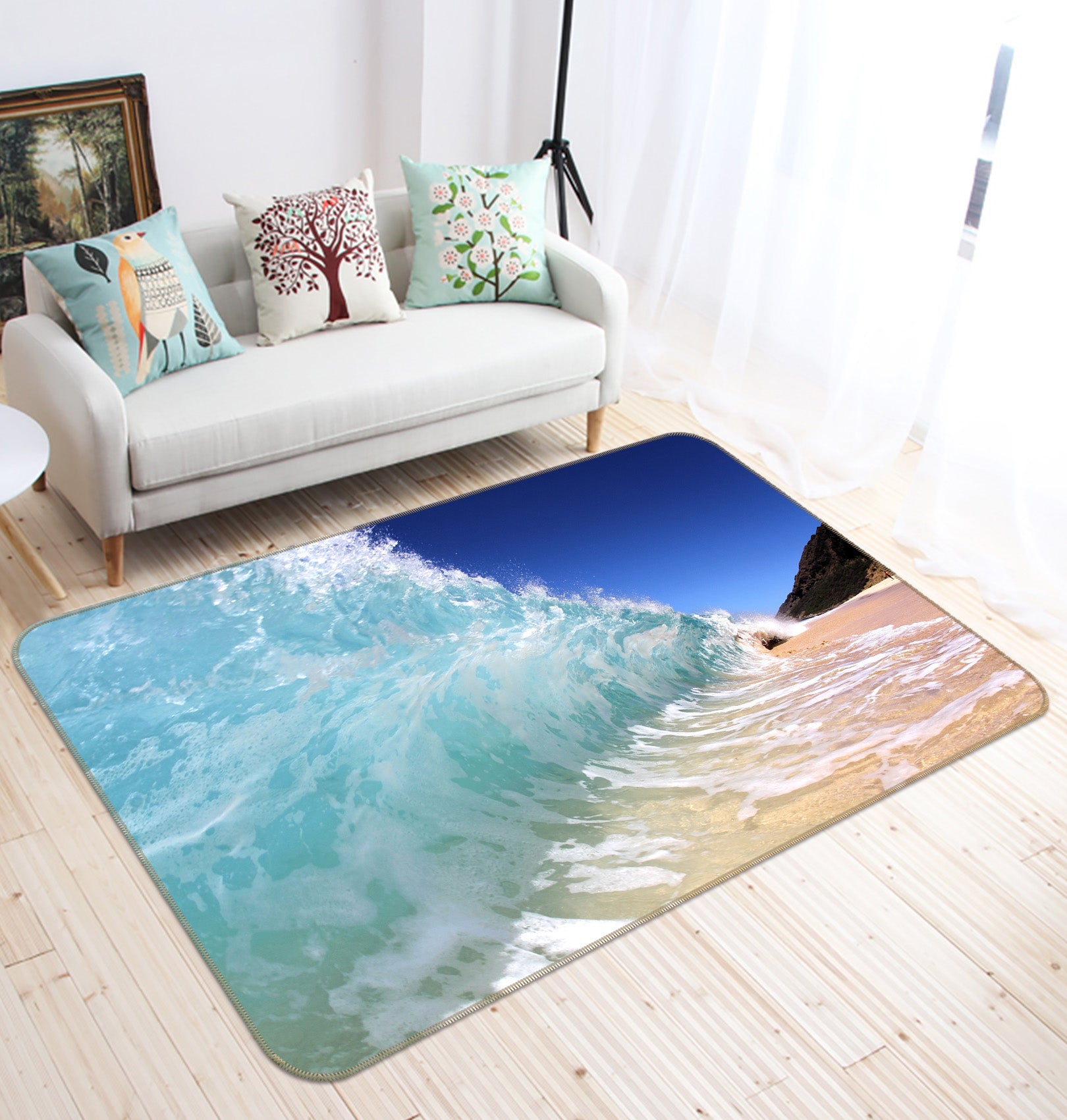 3D Waves Seaside 36017 Non Slip Rug Mat