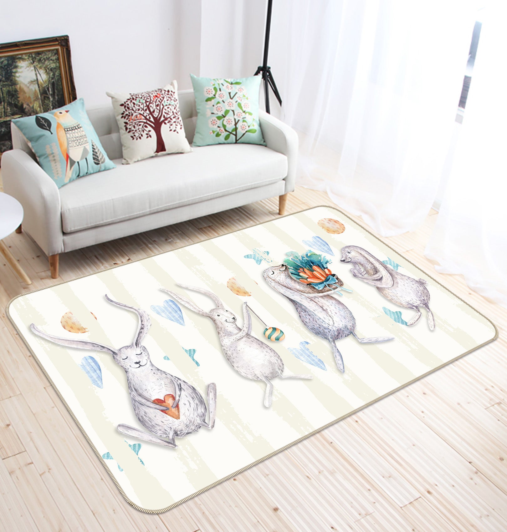 3D Rabbit 34068 Non Slip Rug Mat