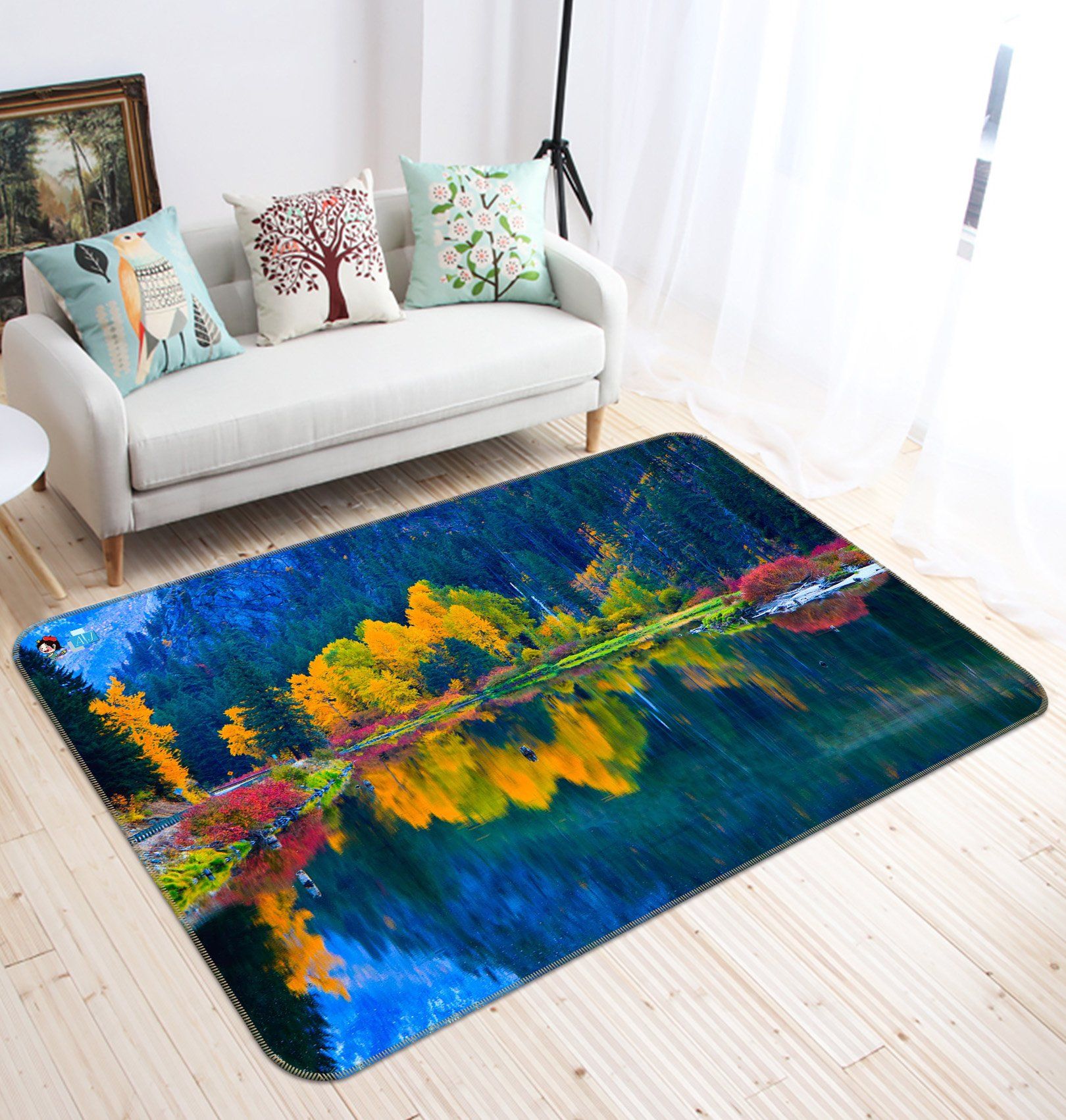 3D Lake Mountain 472 Non Slip Rug Mat Mat AJ Creativity Home 