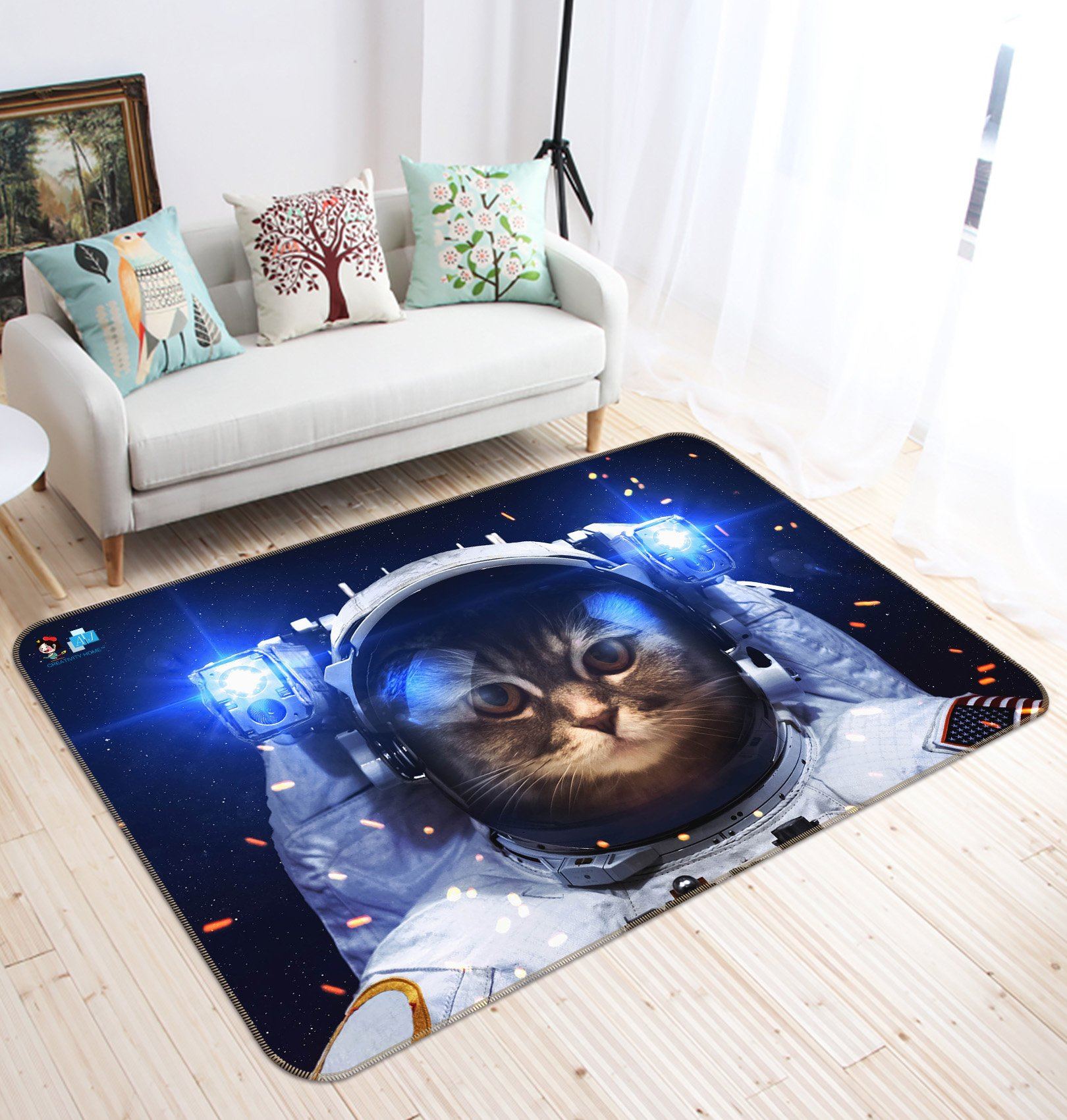 3D Space Cat 658 Non Slip Rug Mat Mat AJ Creativity Home 
