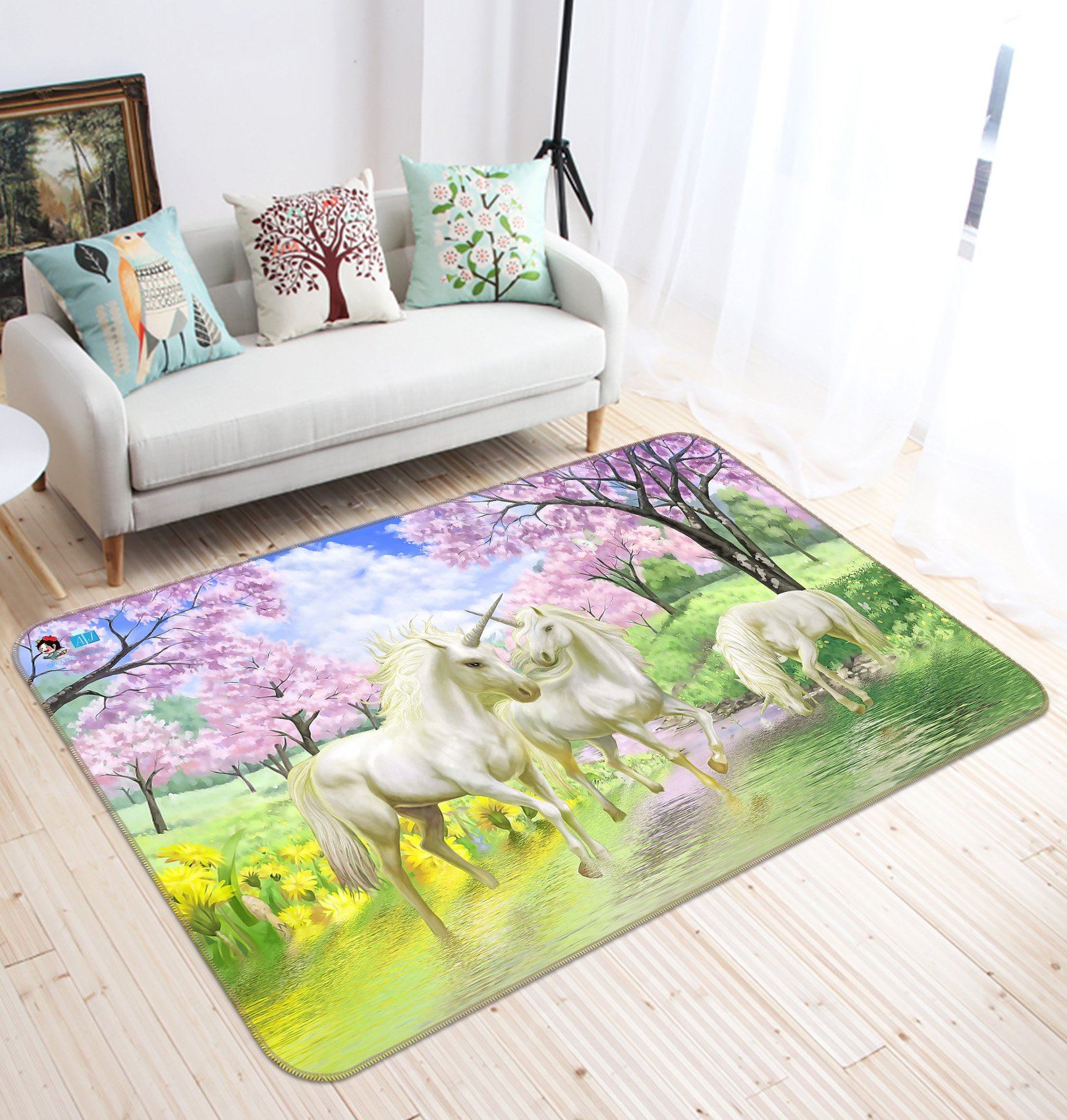 3D Unicorn River 576 Non Slip Rug Mat Mat AJ Creativity Home 