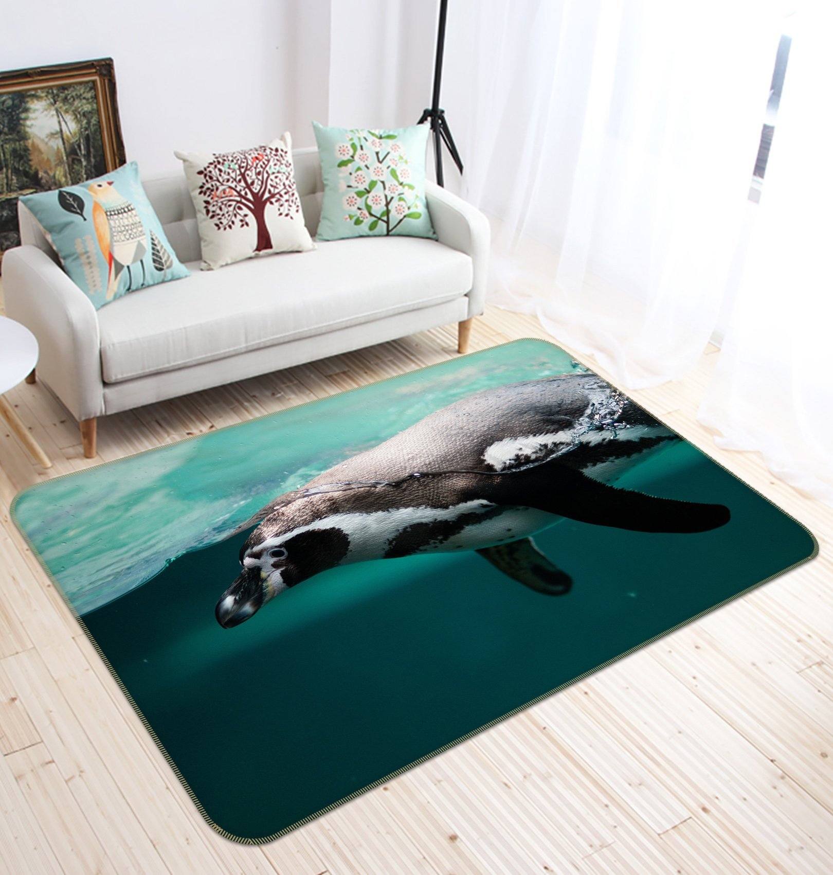 3D Dolphin Swimming 620 Animal Non Slip Rug Mat Mat AJ Creativity Home 