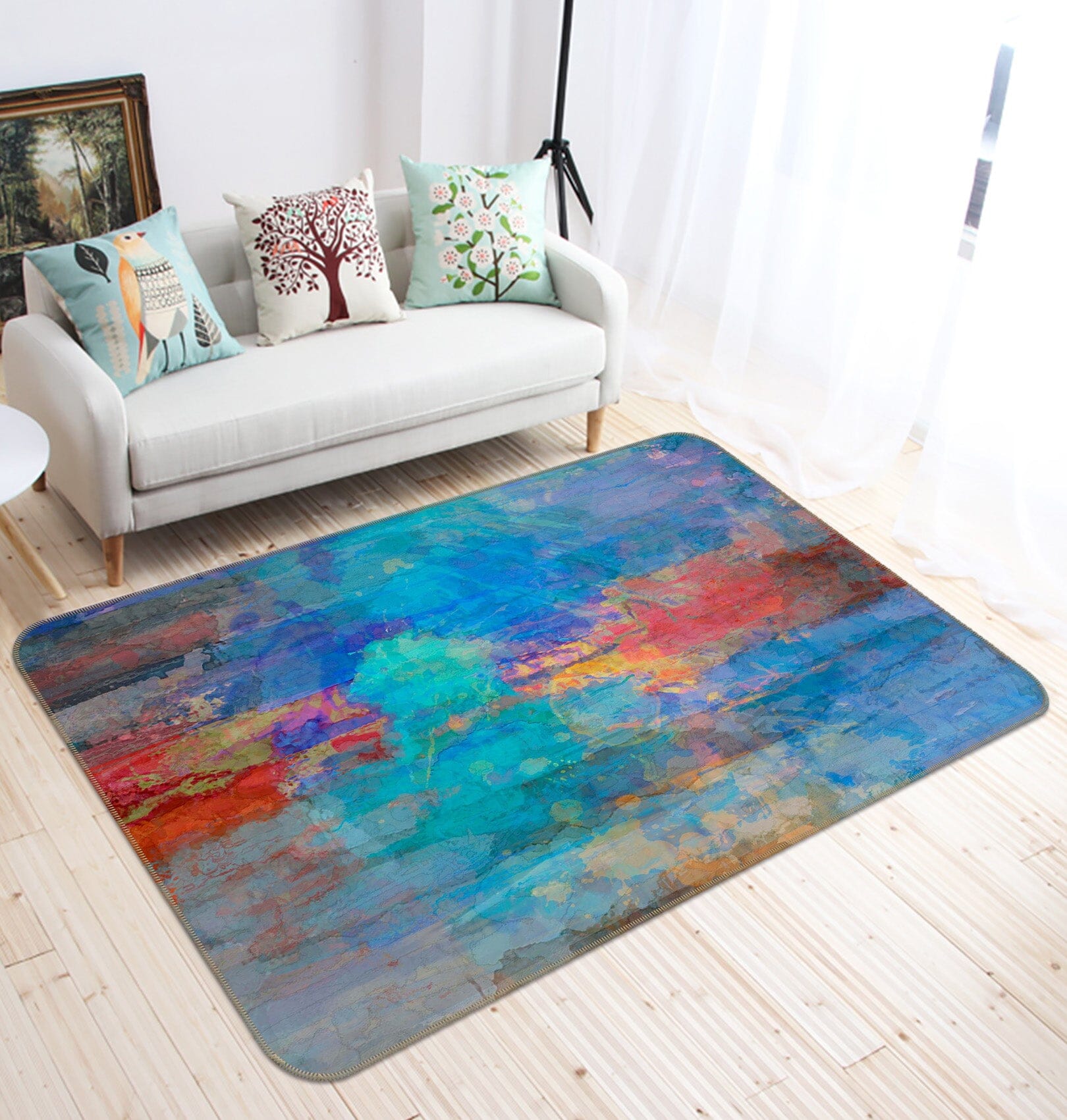 3D Blue Oil Painting 127 Michael Tienhaara Rug Non Slip Rug Mat Mat AJ Creativity Home 