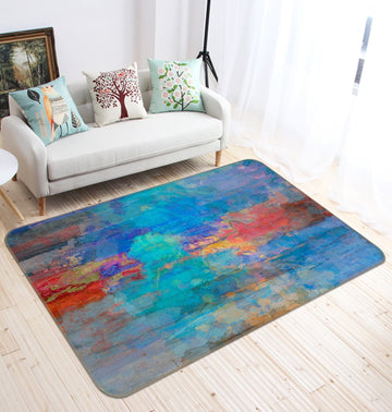 3D Blue Oil Painting 127 Michael Tienhaara Rug Non Slip Rug Mat Mat AJ Creativity Home 