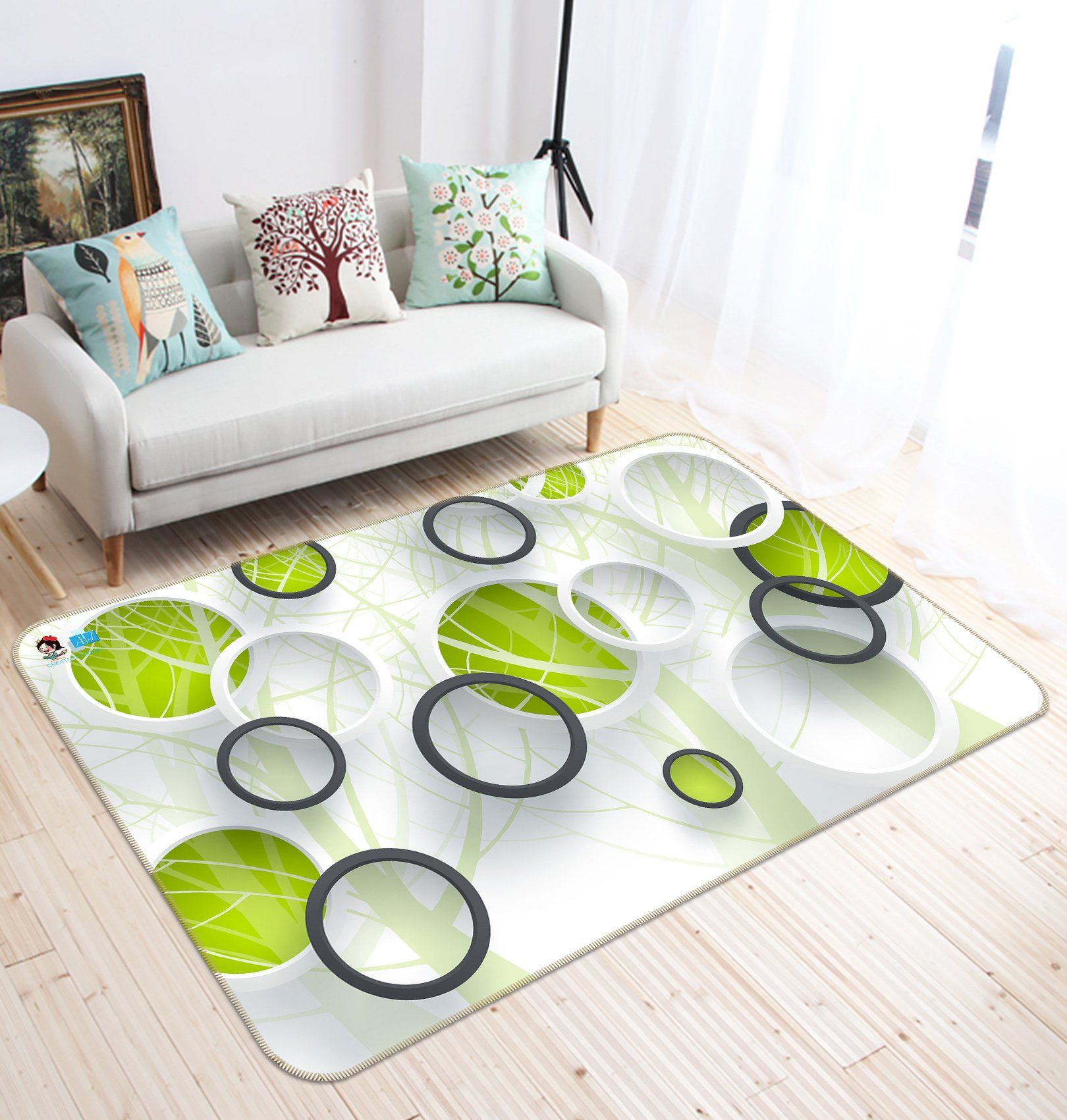 3D Circle Branches 536 Non Slip Rug Mat Mat AJ Creativity Home 