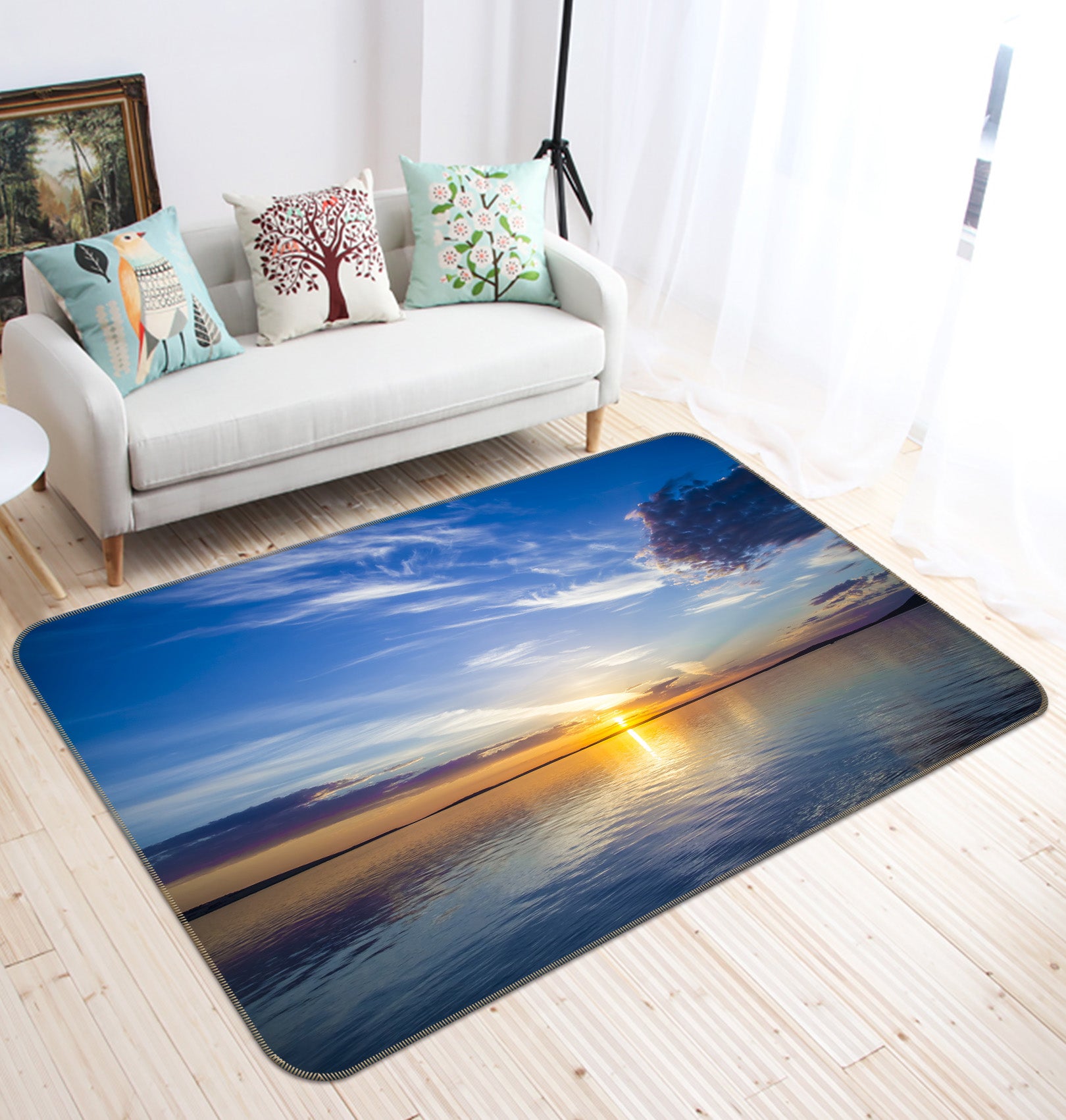 3D Water Surface Sky 29186 Non Slip Rug Mat