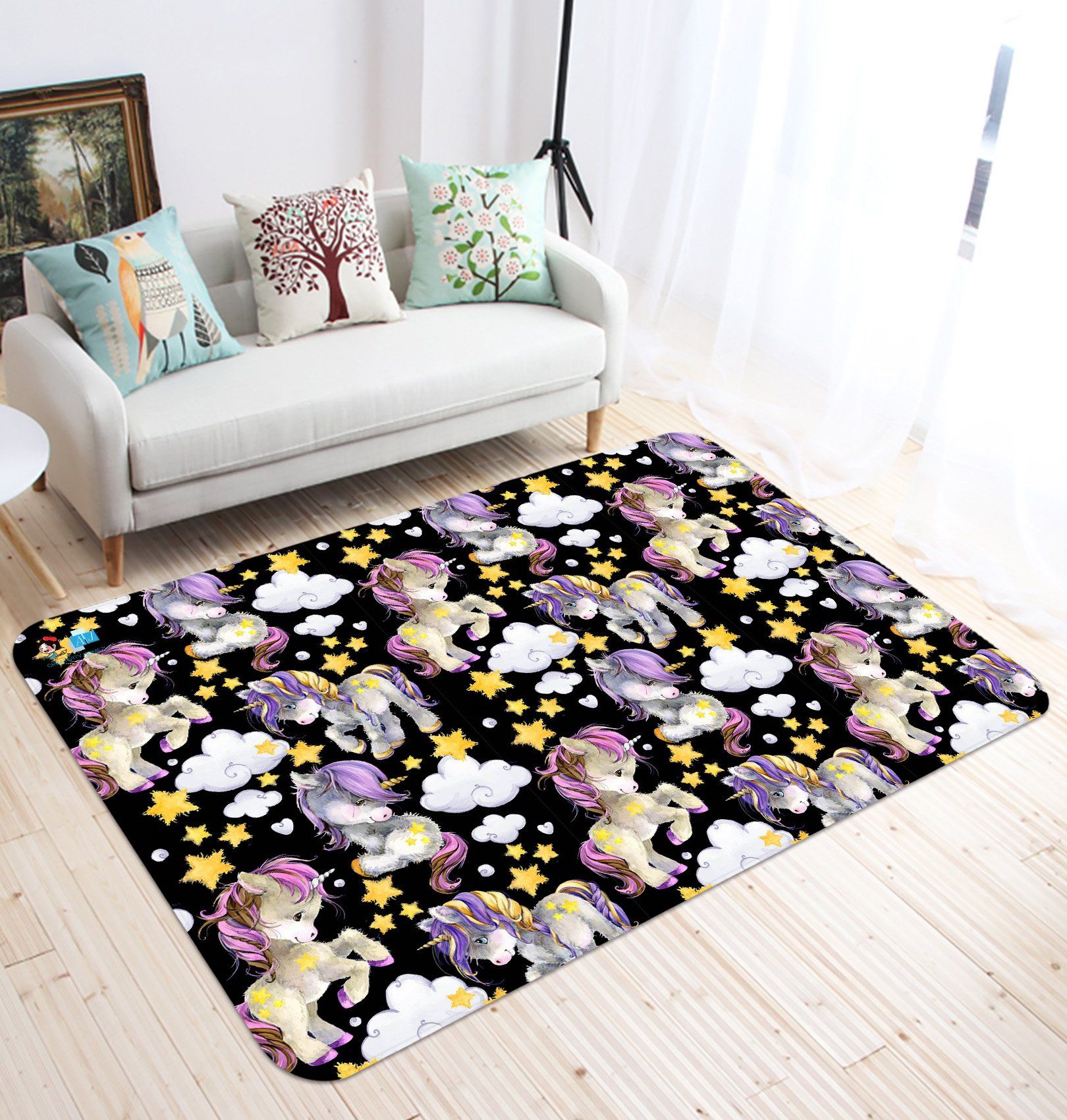 3D Cute Cartoon Unicorn 26 Non Slip Rug Mat Mat AJ Creativity Home 