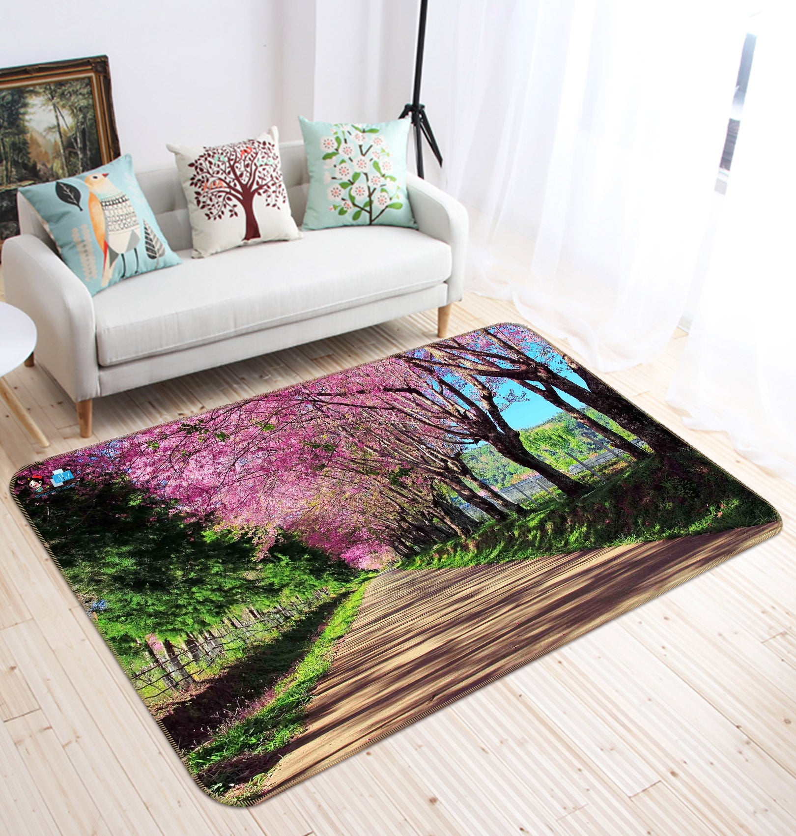 3D Cherry Tree 66121 Non Slip Rug Mat
