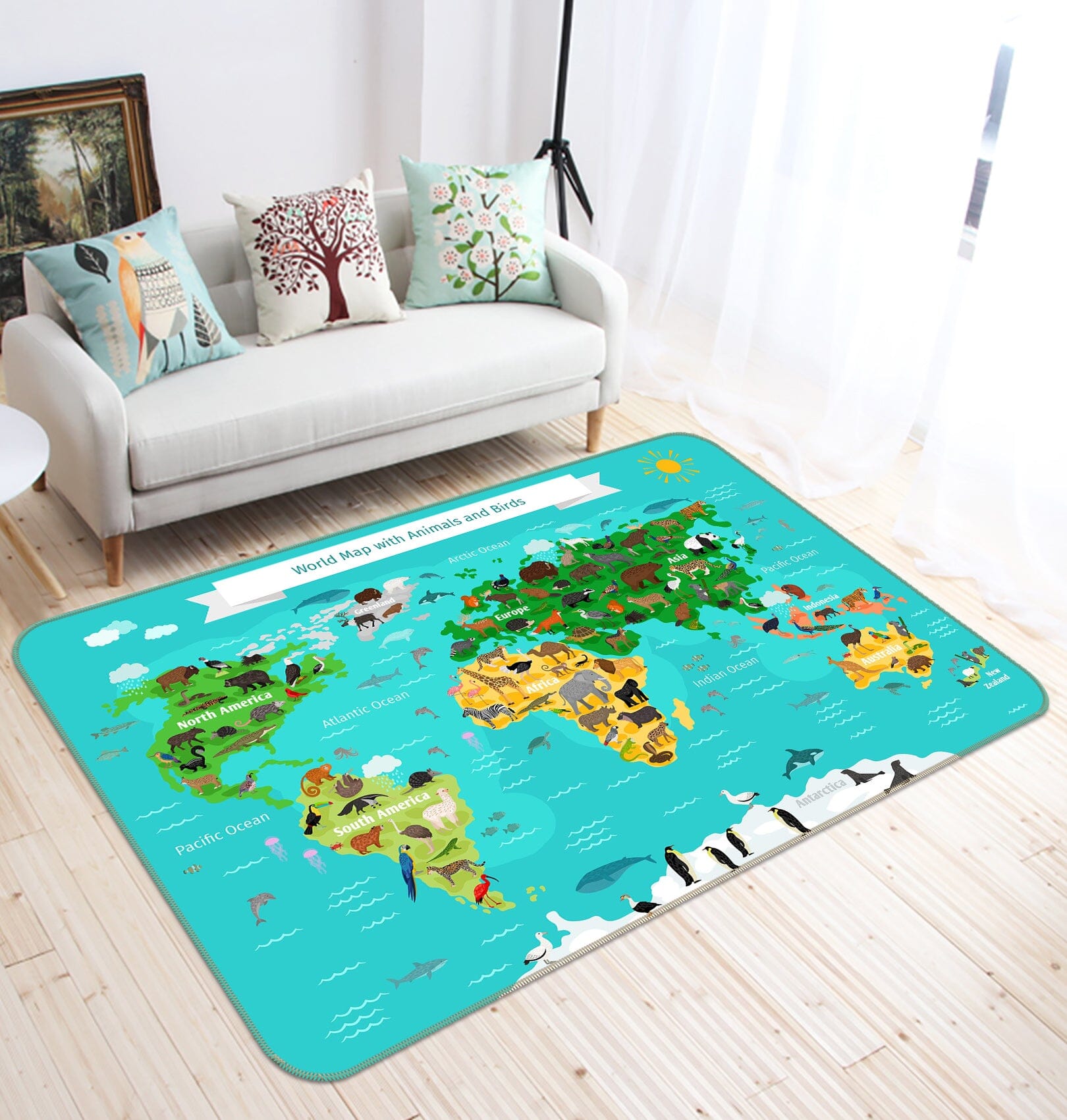 3D Island Forest 276 World Map Non Slip Rug Mat Mat AJ Creativity Home 