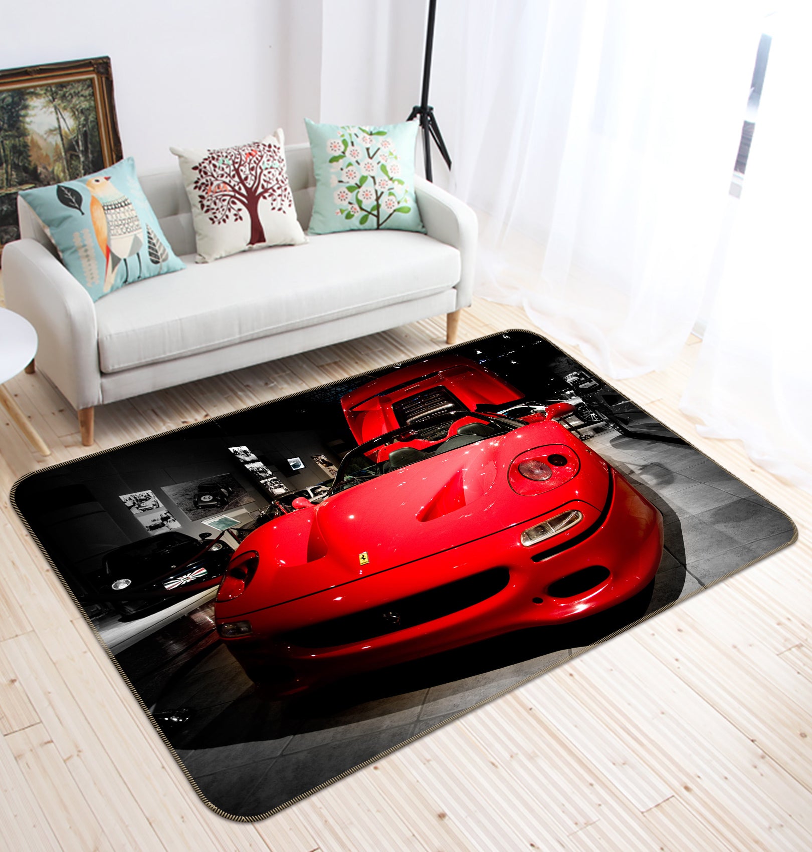 3D Red Car 67239 Vehicle Non Slip Rug Mat