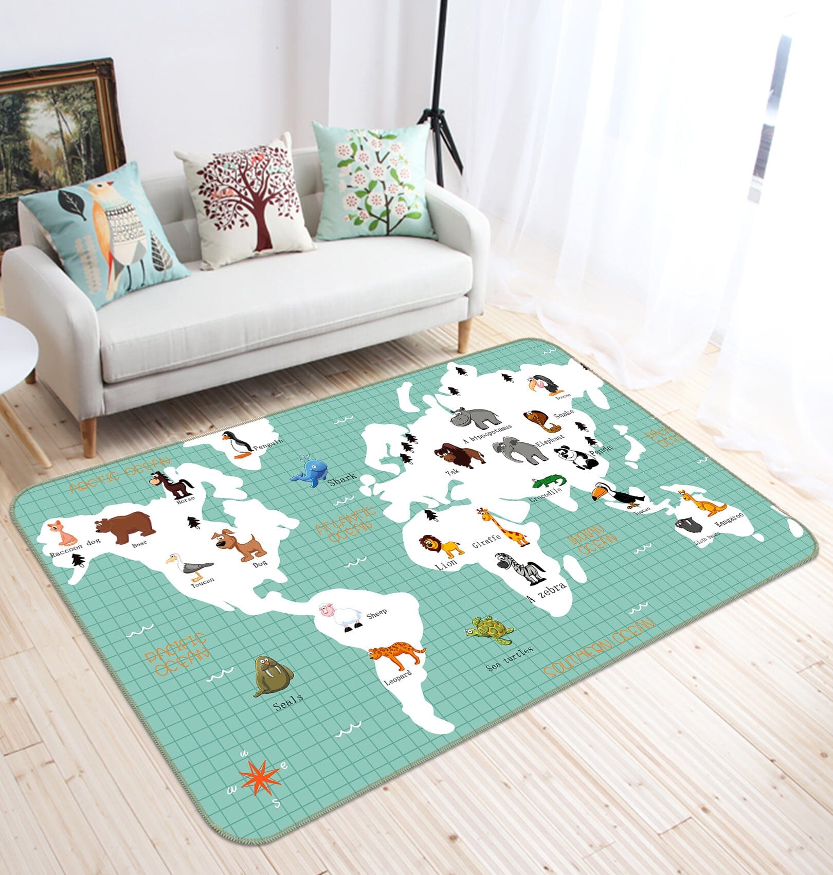 3D White Painted 204 World Map Non Slip Rug Mat Mat AJ Creativity Home 
