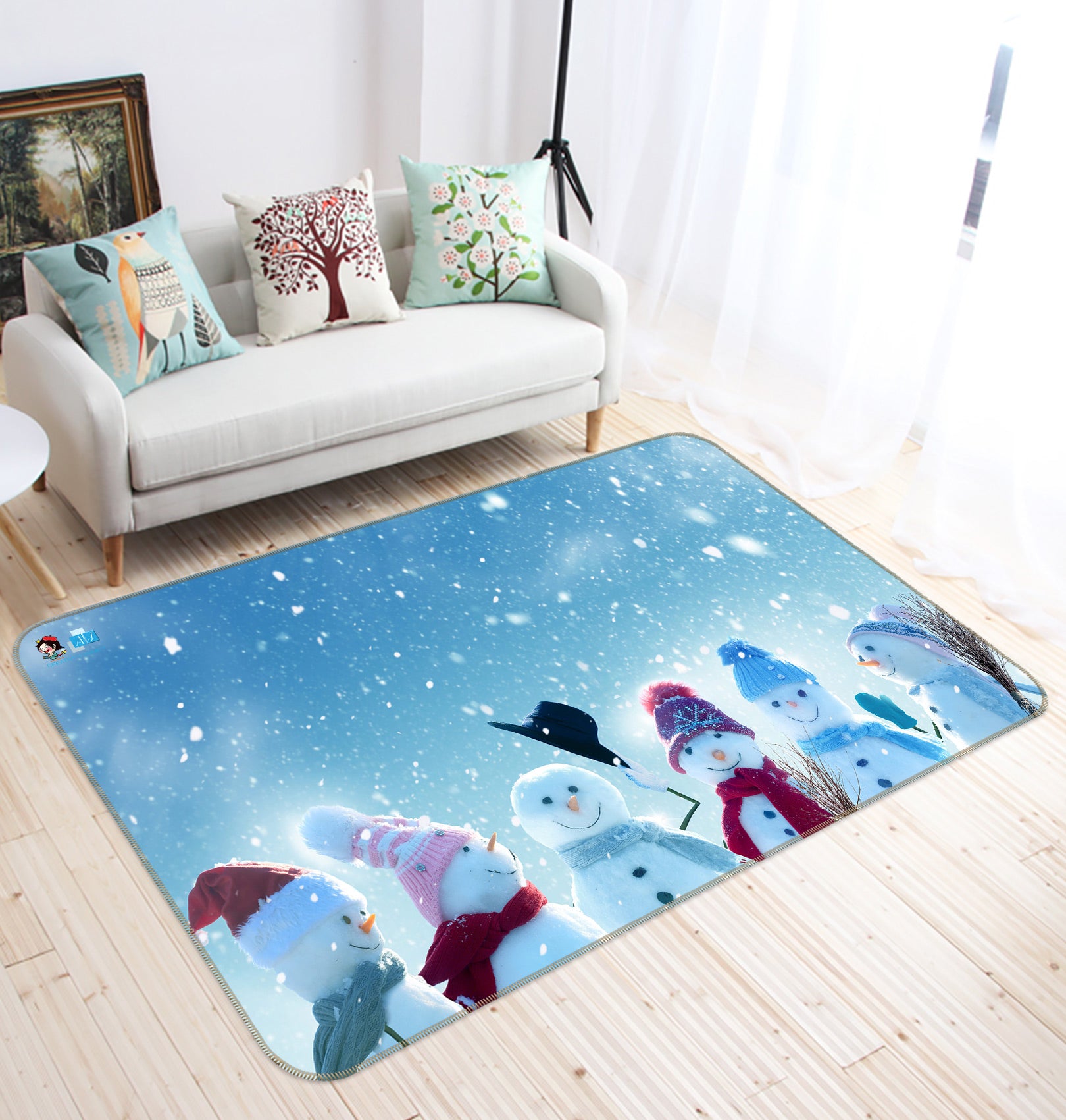 3D Snowman 54246 Christmas Non Slip Rug Mat Xmas
