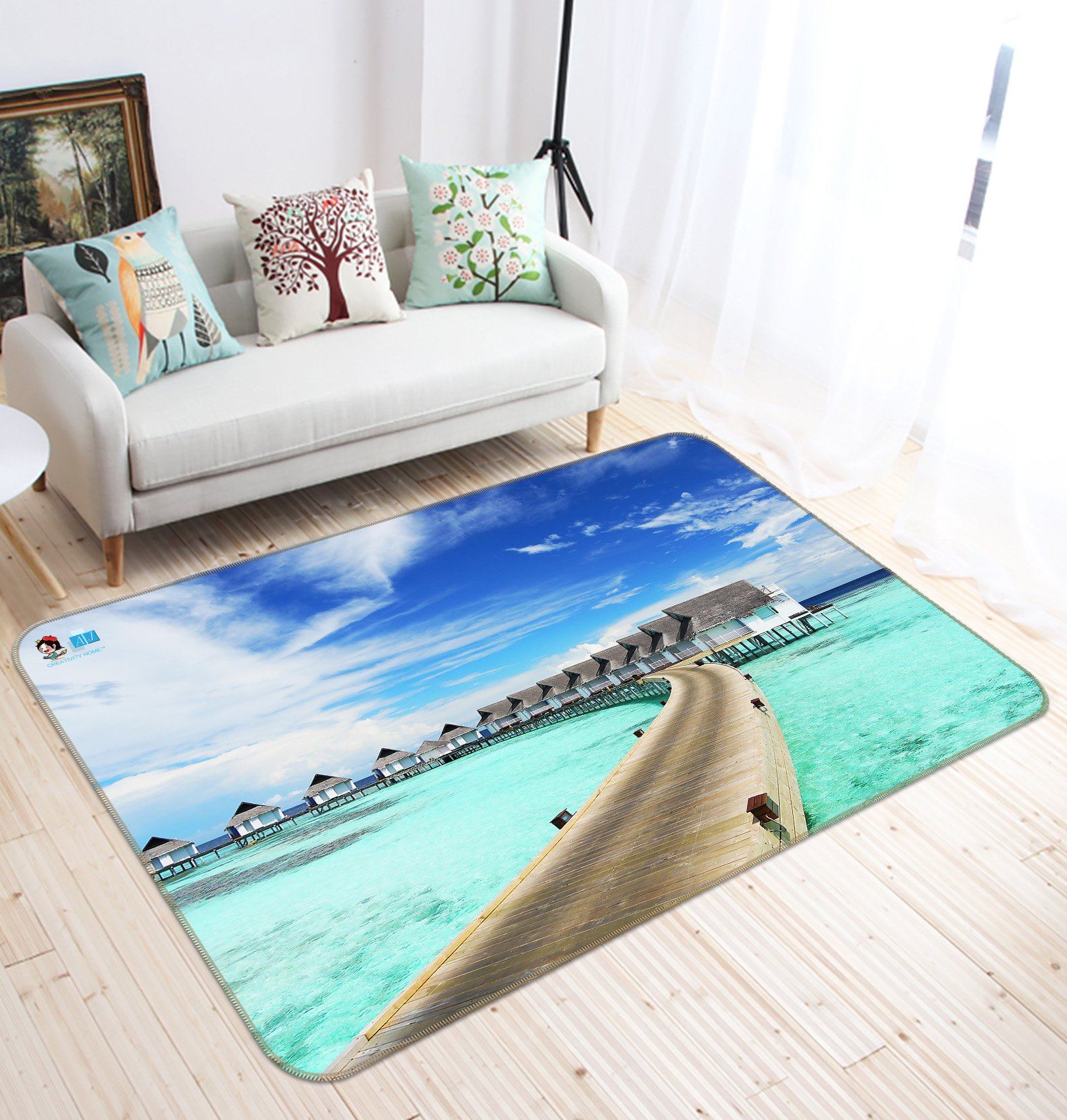 3D Seaside House 414 Non Slip Rug Mat Mat AJ Creativity Home 