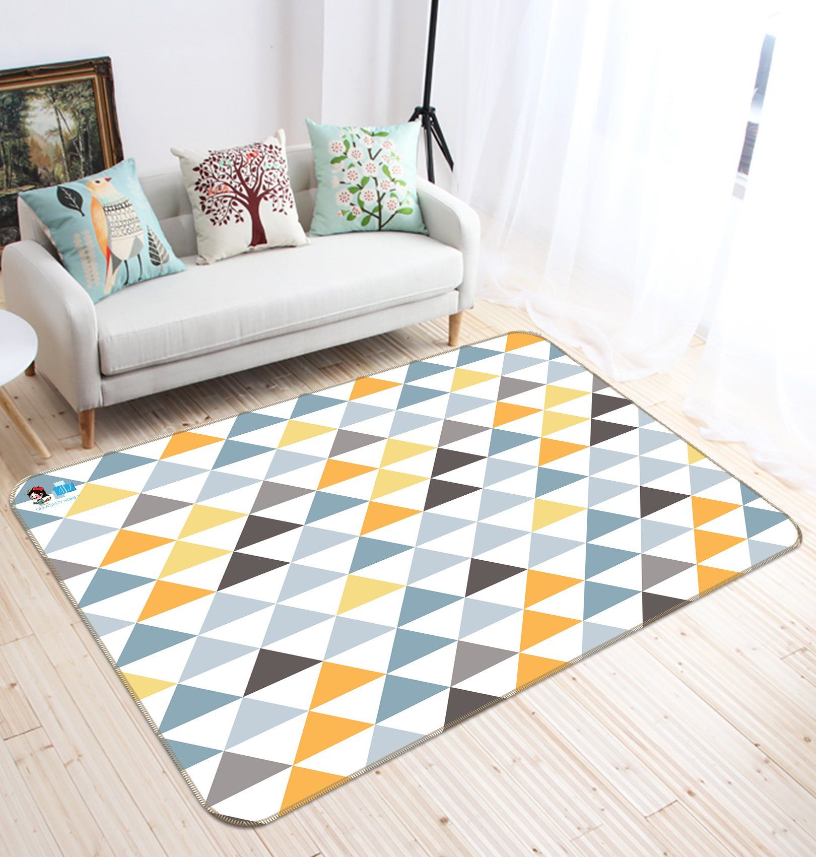 3D Colored Triangle 005 Non Slip Rug Mat Mat AJ Creativity Home 