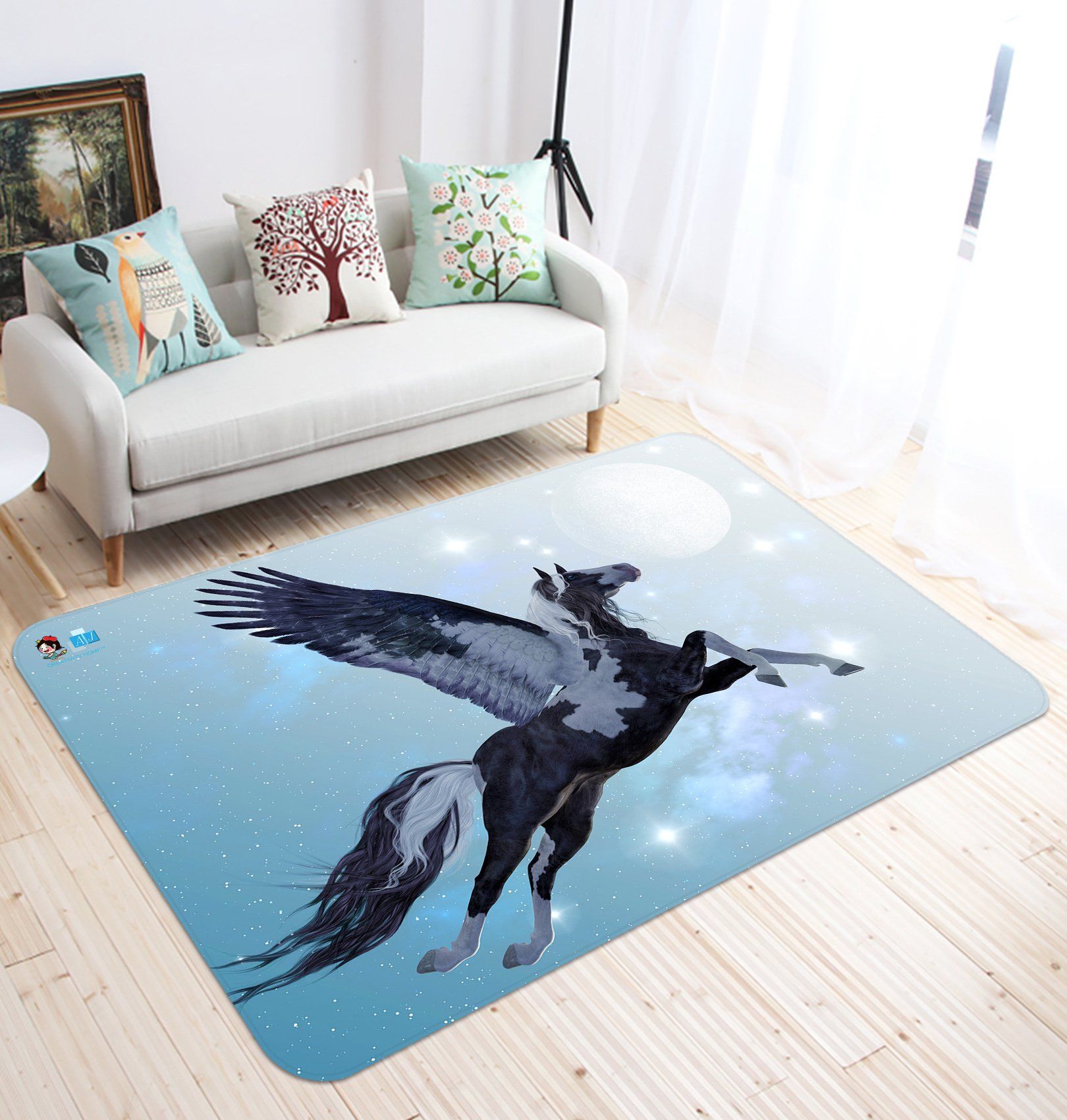 3D Halo Unicorn 39 Non Slip Rug Mat Mat AJ Creativity Home 