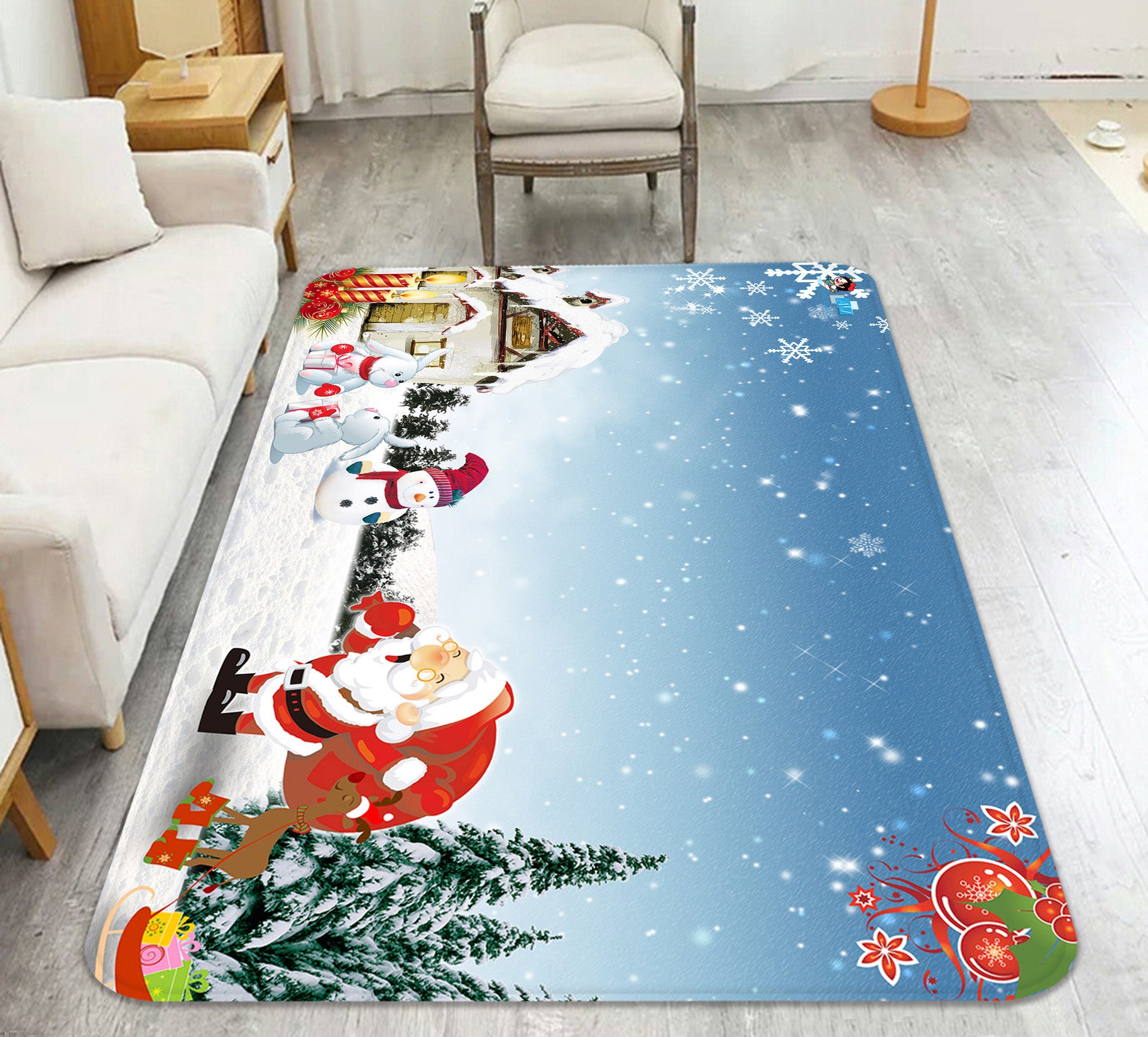 3D Santa Tree 65211 Christmas Non Slip Rug Mat Xmas