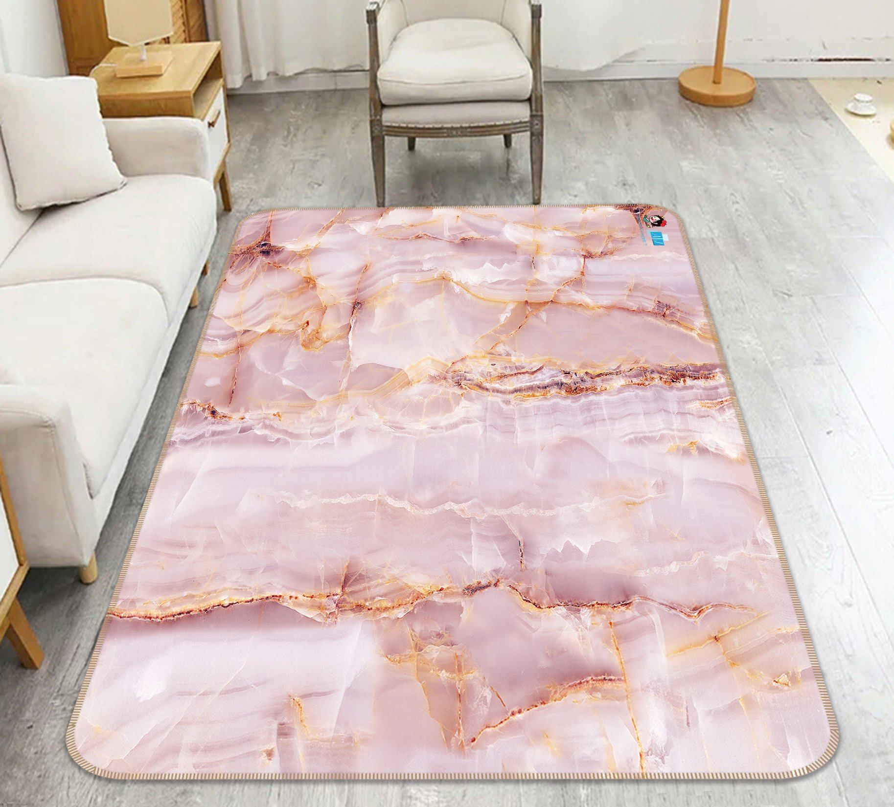 3D Pink Marble 853 Non Slip Rug Mat Mat AJ Creativity Home 