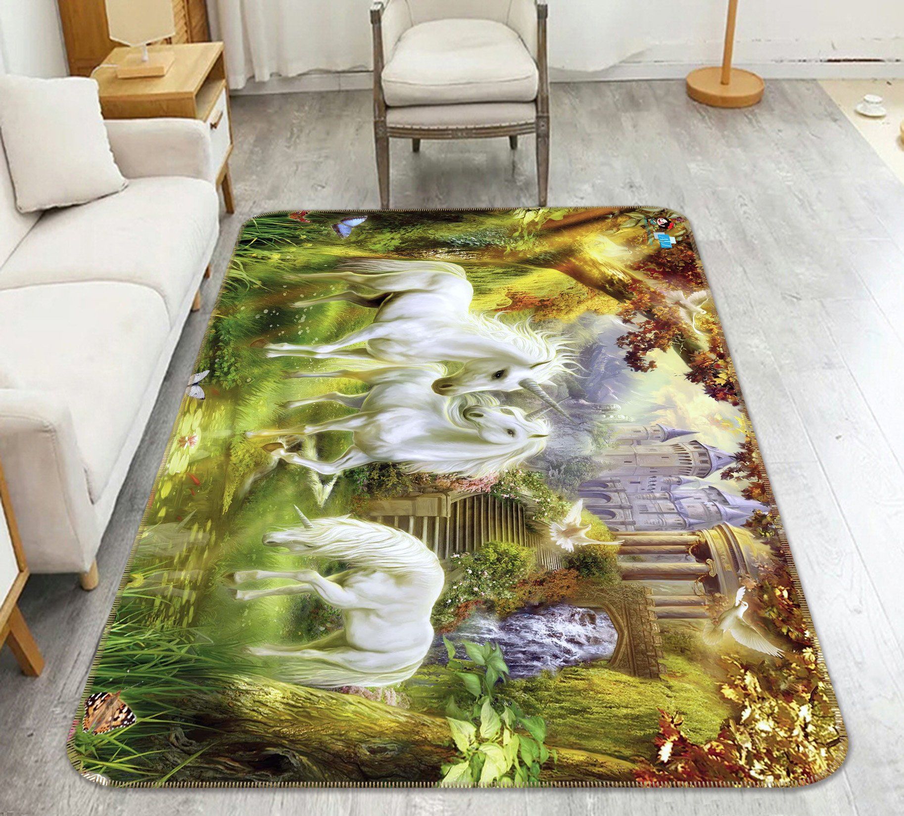 3D Forest Unicorn 204 Non Slip Rug Mat Mat AJ Creativity Home 