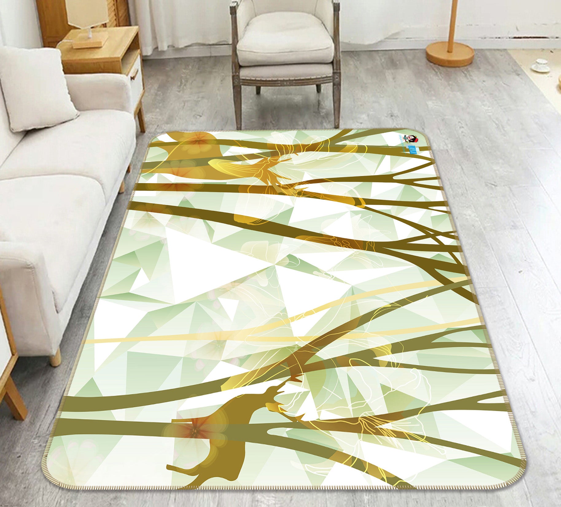 3D Forest Deer 66095 Non Slip Rug Mat