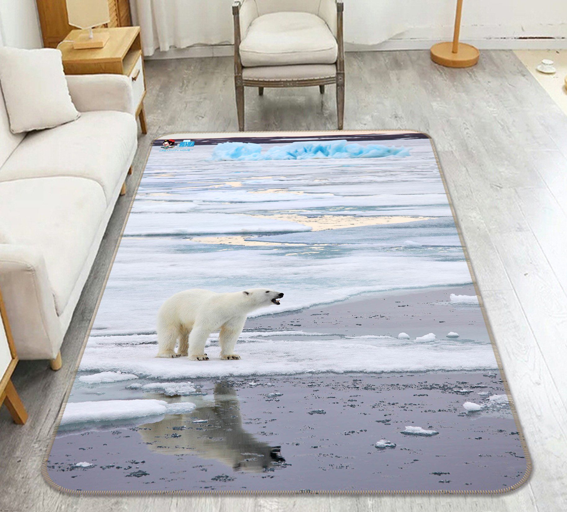 3D Icing Sea Polar Bear 231 Non Slip Rug Mat Mat AJ Creativity Home 