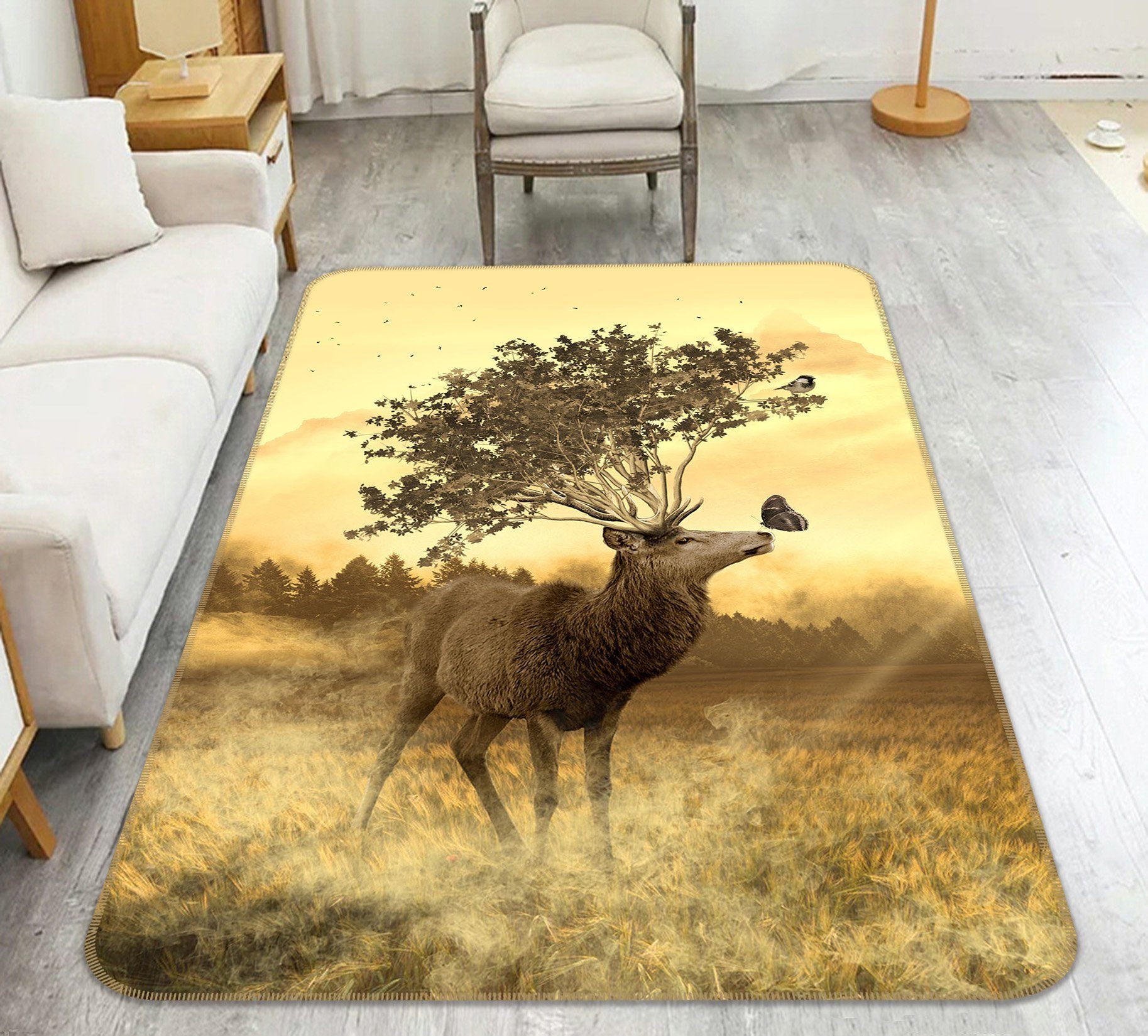 3D Antelope Forest 656 Animal Non Slip Rug Mat Mat AJ Creativity Home 