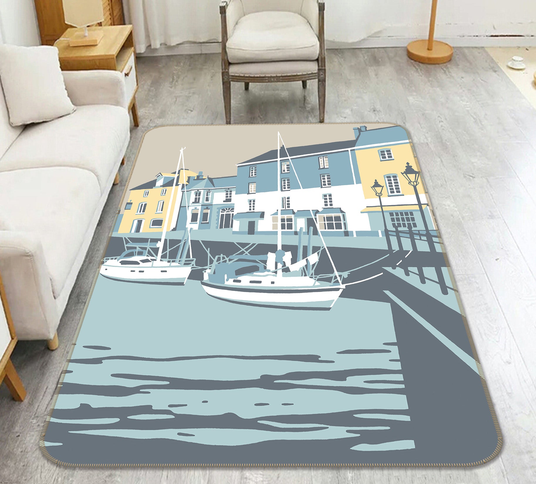 3D Houses Vessel 84290 Steve Read Rug Non Slip Rug Mat