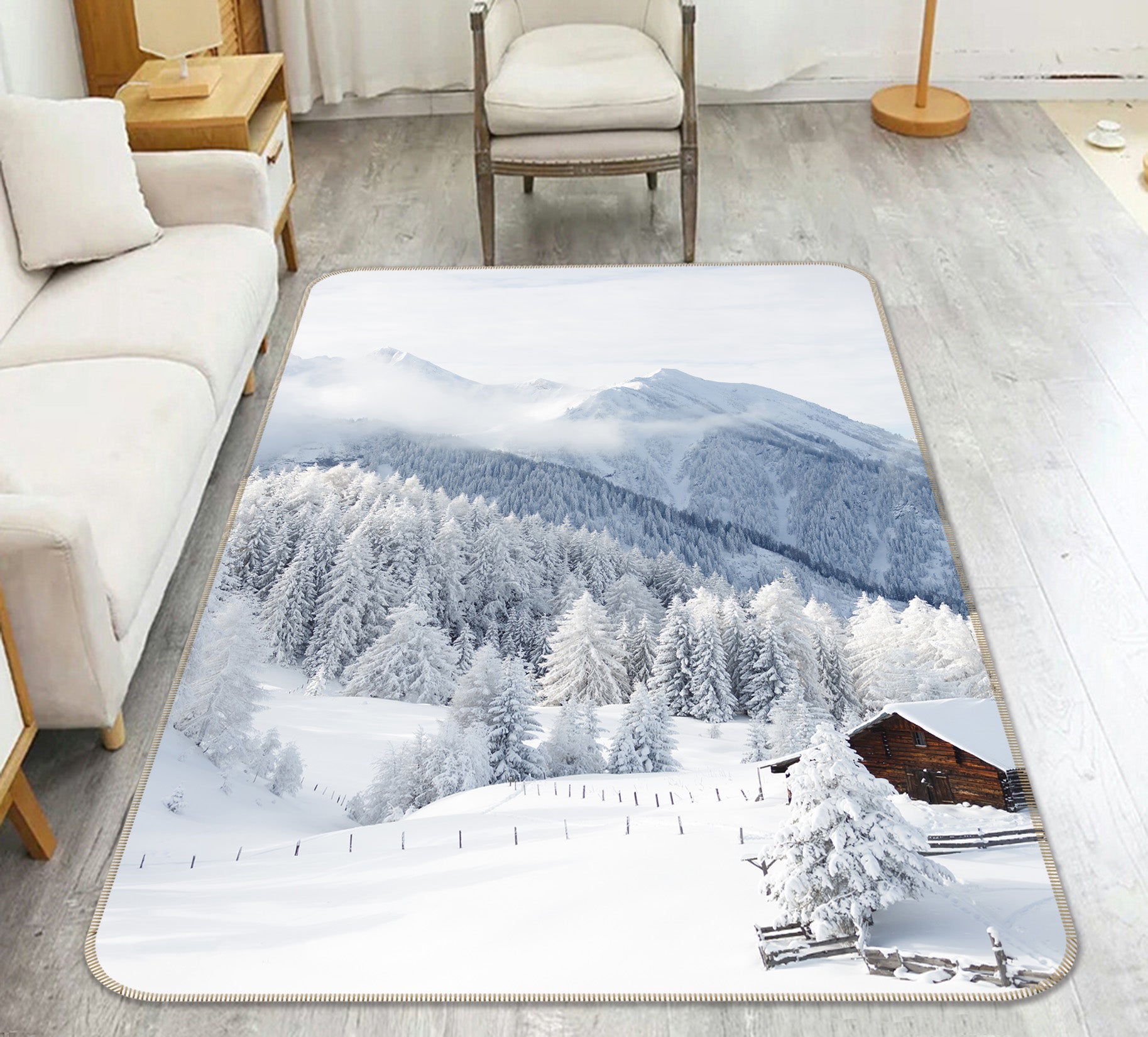 3D Snow Mountain 26021 Non Slip Rug Mat