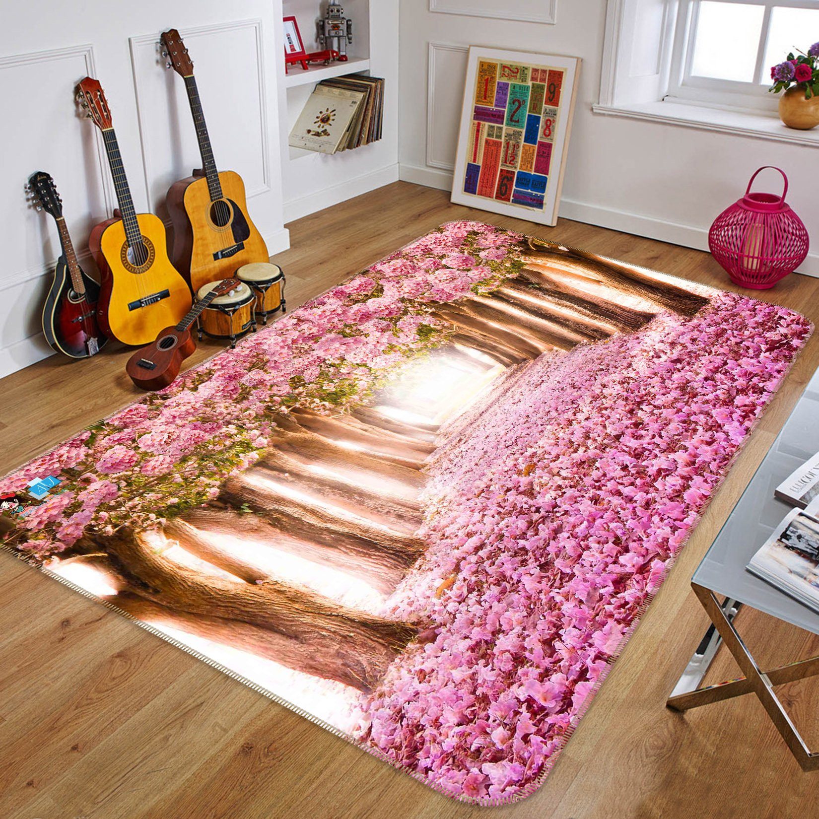 3D Cherry Blossom Avenue 139 Non Slip Rug Mat Mat AJ Creativity Home 