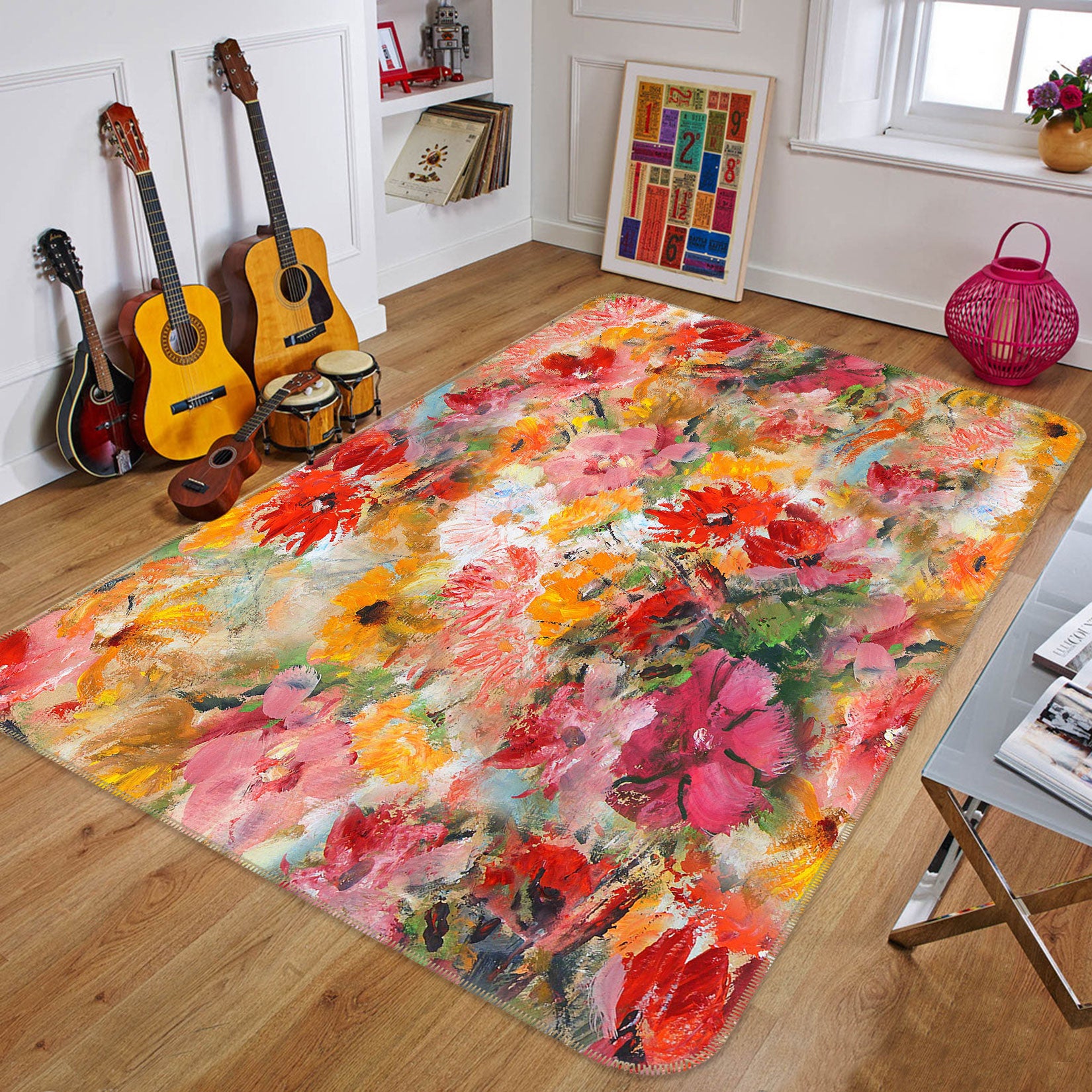 3D Flowers 33007 Non Slip Rug Mat