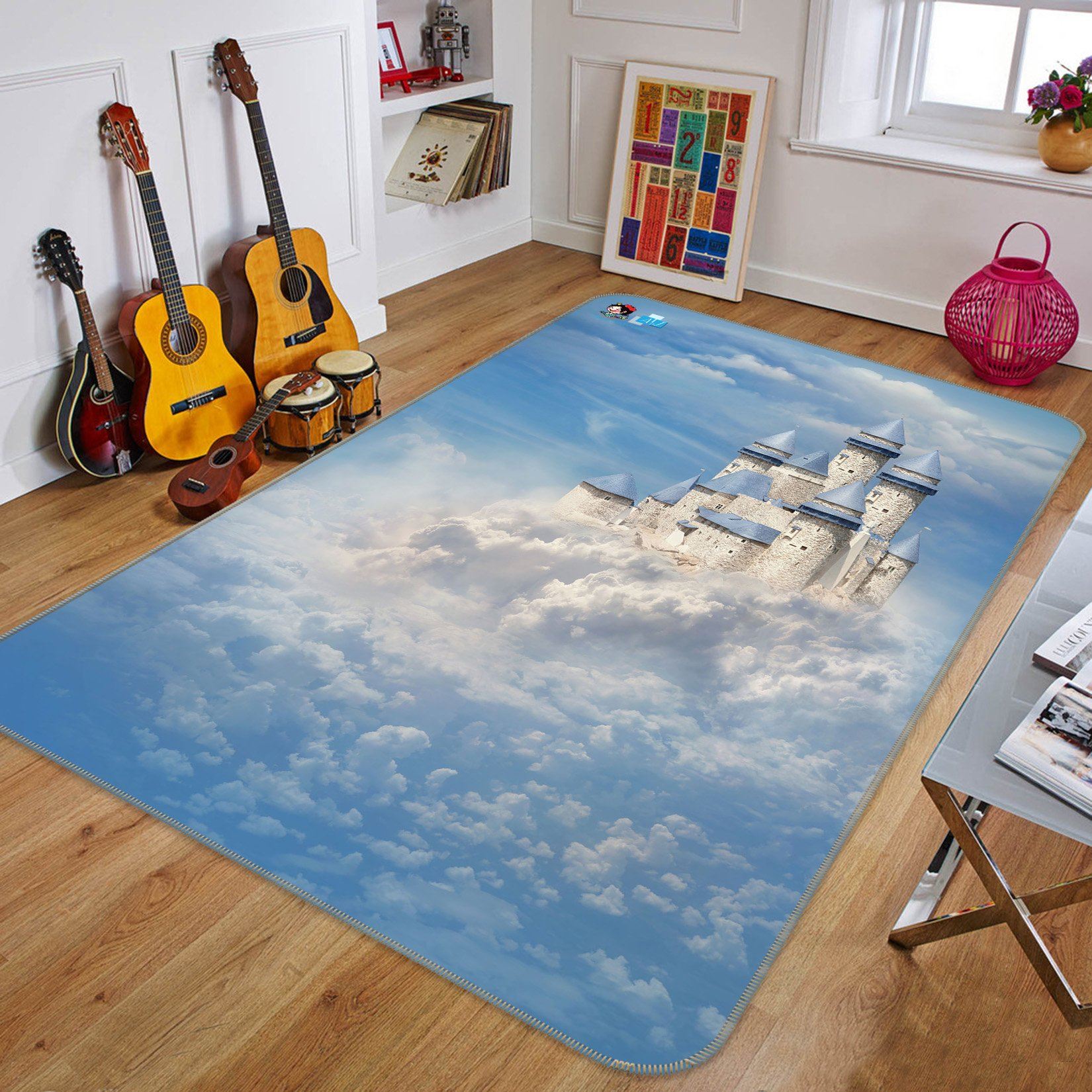 3D Blue Sky Castle 144 Non Slip Rug Mat Mat AJ Creativity Home 