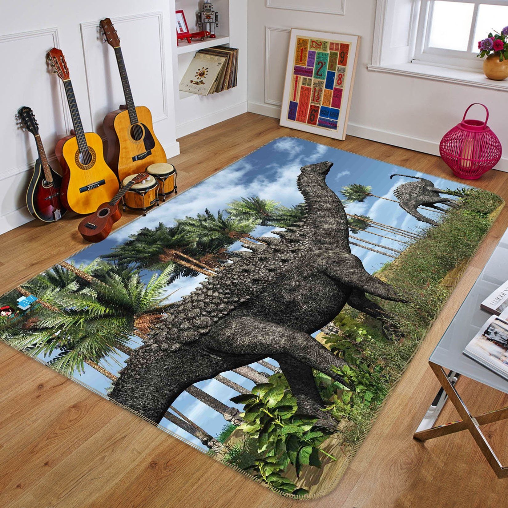 3D Herbivorous Dinosaurs 245 Non Slip Rug Mat Mat AJ Creativity Home 