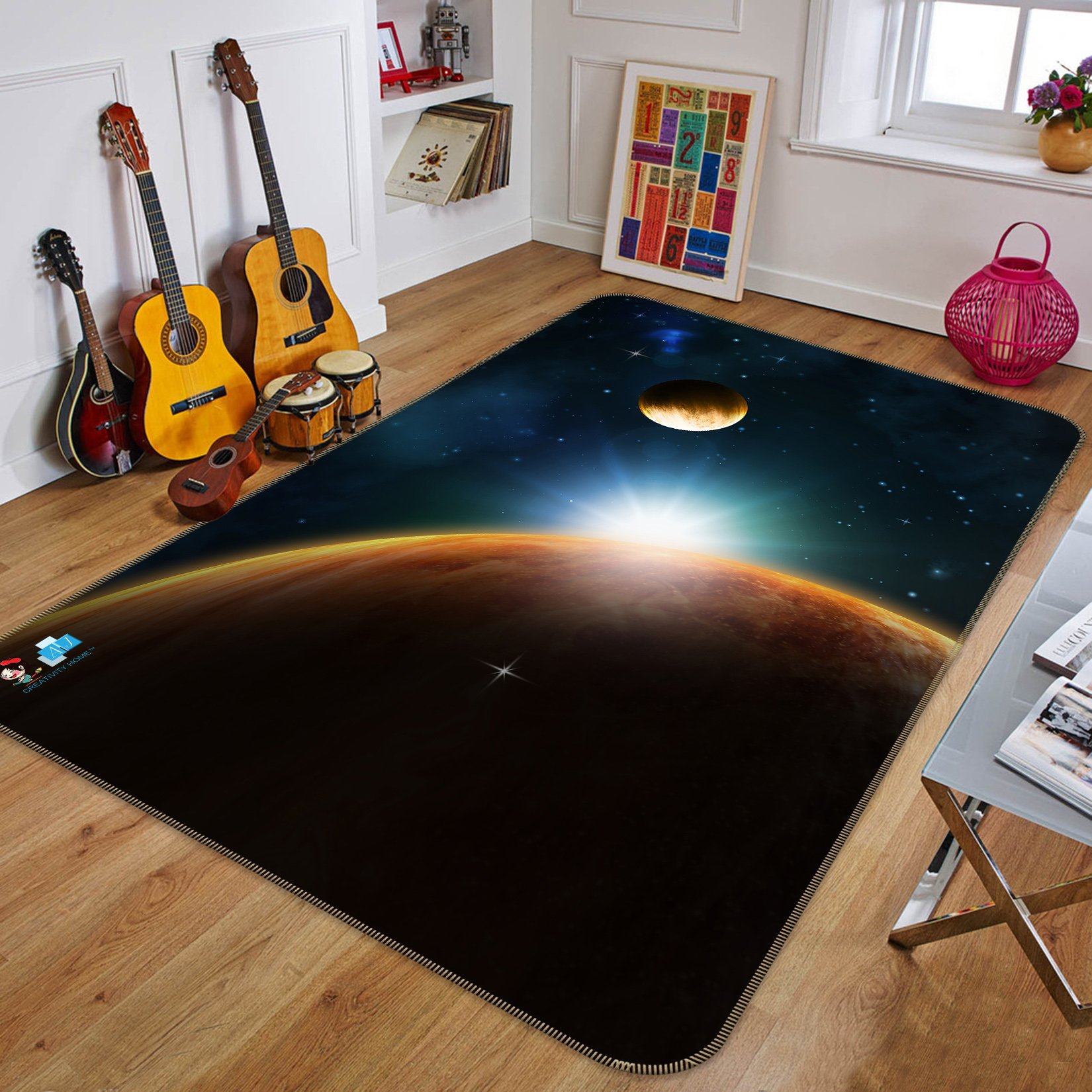3D Saturn Shining 279 Non Slip Rug Mat Mat AJ Creativity Home 